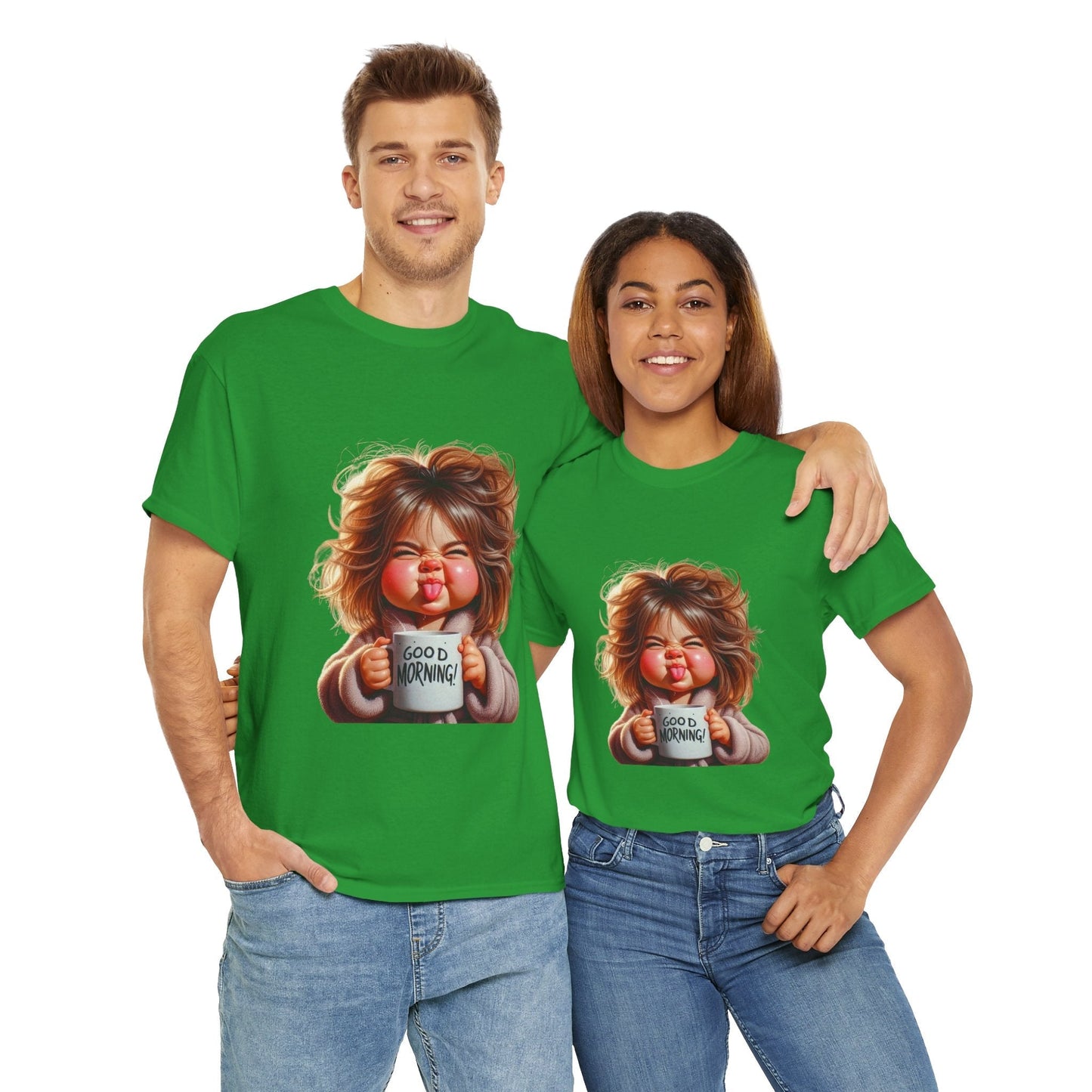 Good Morning Graphic Tee Unisex Heavy Cotton - Cute Cartoon Design Gift