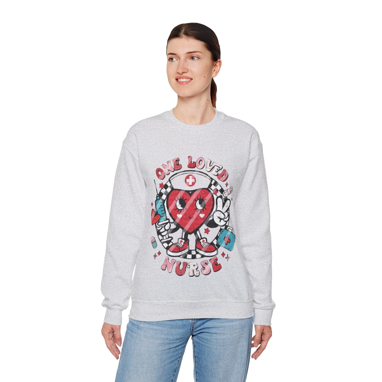 One Love Nurse Sweatshirt, Nurse Heart Loved Gift