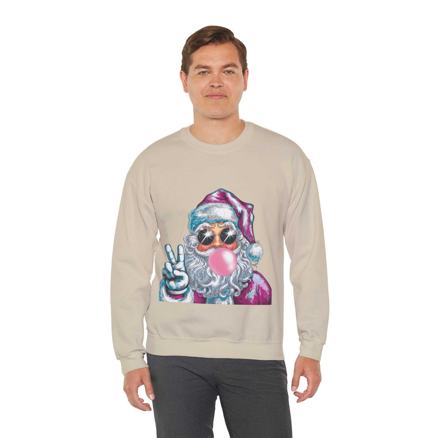 Santa Bubble Gum Christmas Sweatshirt, Funny Santa Gift, Christmas Sweater