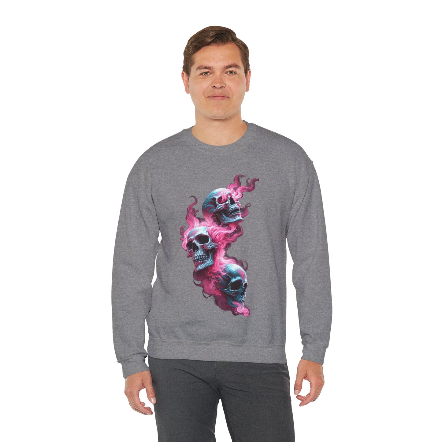 Edgy Skull Graphic Crewneck Sweatshirt - Unisex Heavy Blend