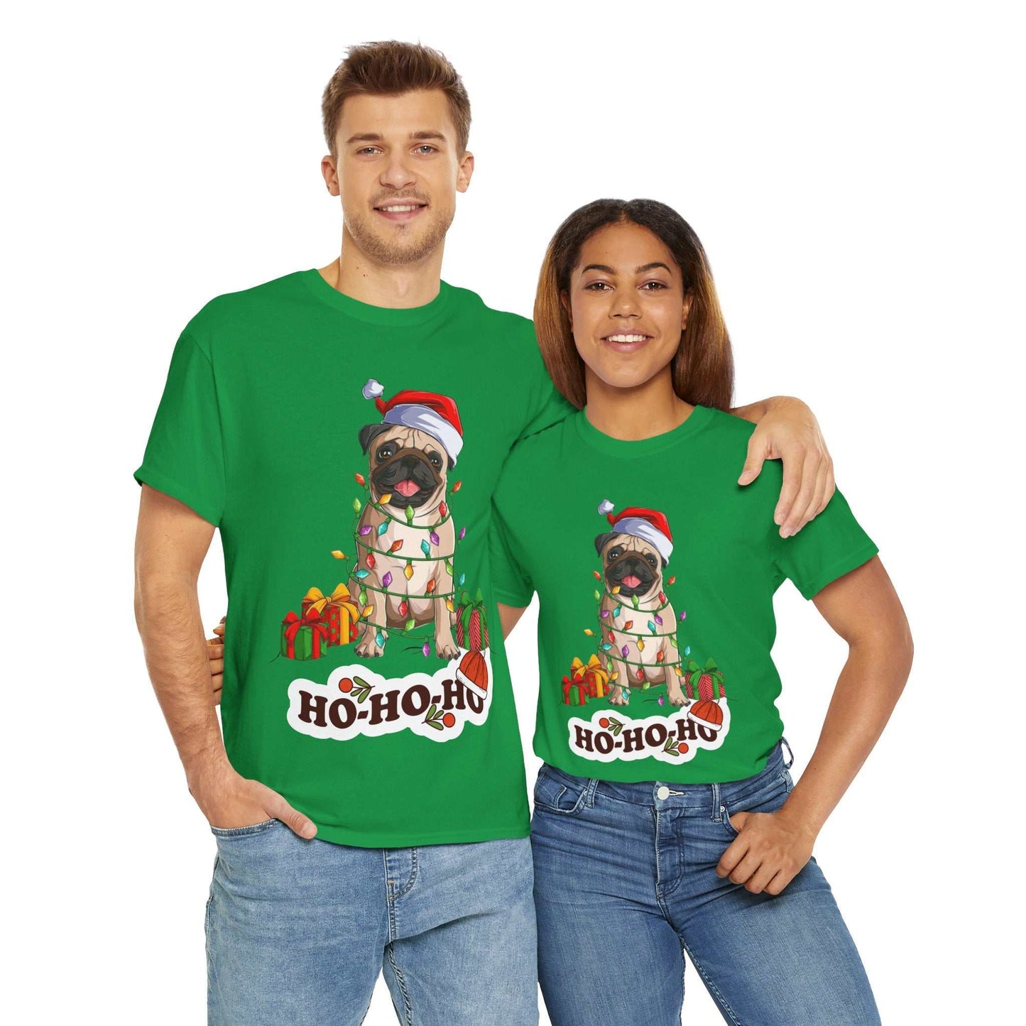 Cute Christmas dog shirt for dog lovers featuring festive pug design.