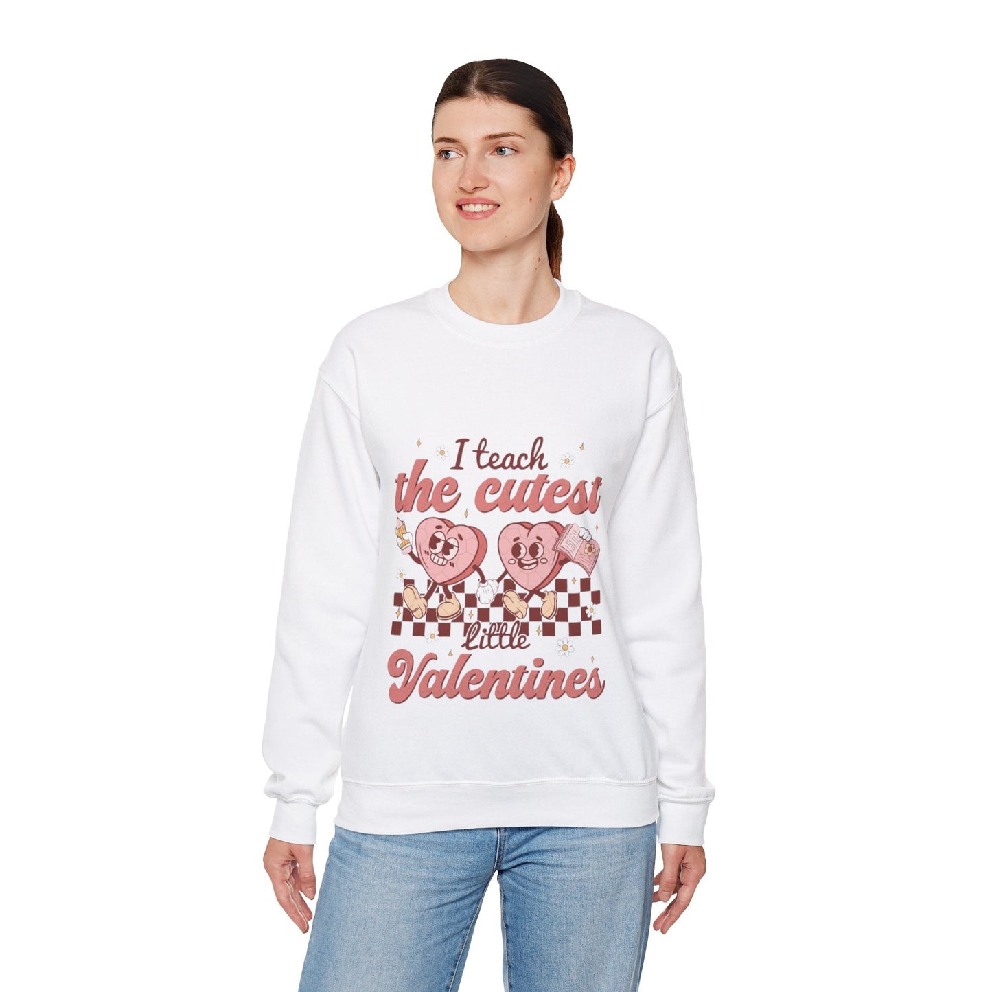I Teach The Cutest Little Valentines Sweatshirt, Retro Heart Love Gift