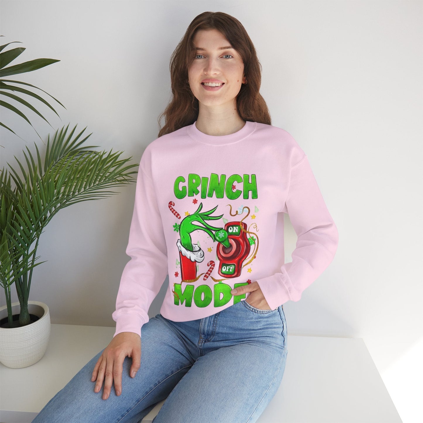Grinch Mode On Christmas Sweatshirt, Funny Grinch Gift