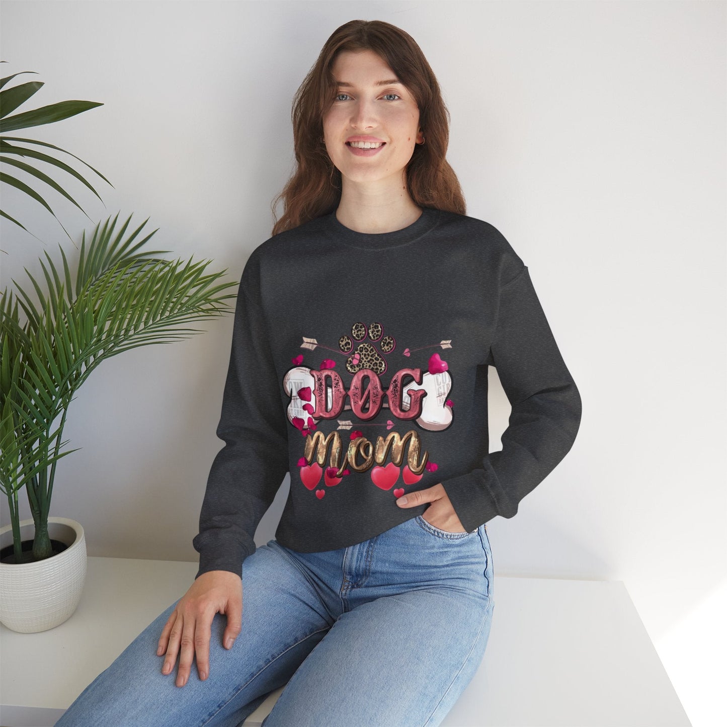 Dog Mom Valentine Sweatshirt, Dog Valentine Gift for Mom