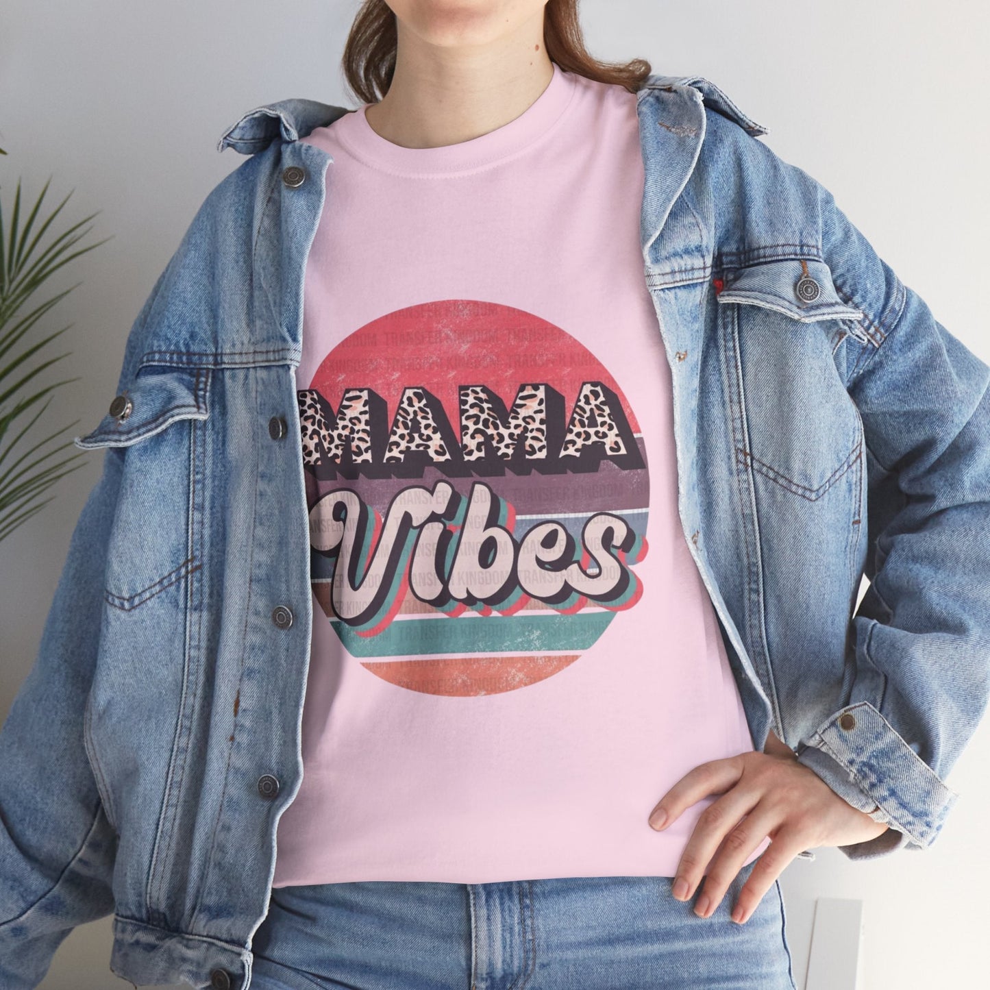 Mama Vibes Unisex Heavy Cotton Tee – Perfect for Moms and Relaxed Days