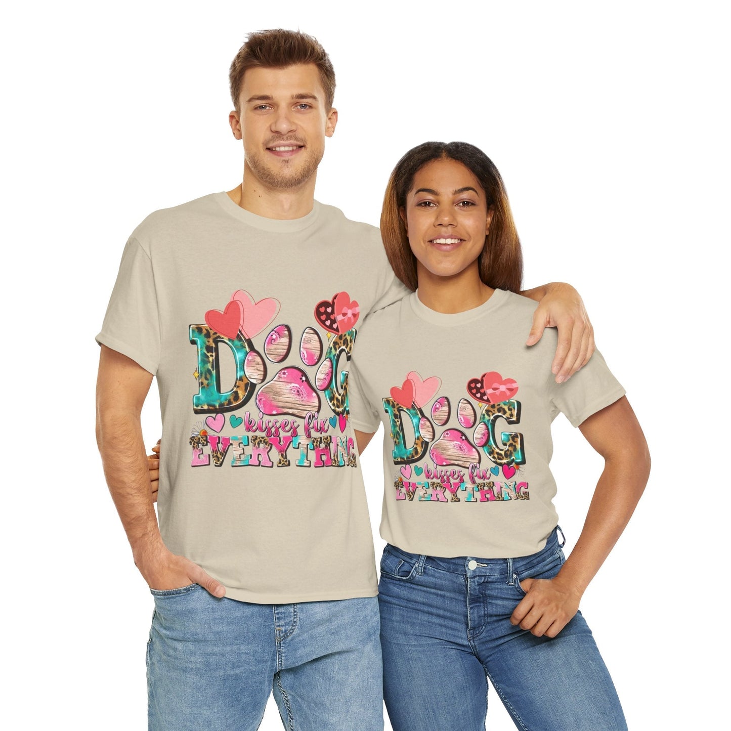 Dog Kisses Fix Everything T-Shirt, Gift For Mom Dog Lovers