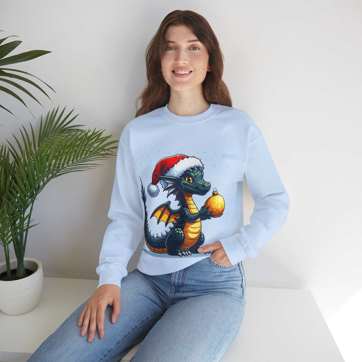 Dinosaur Christmas Sweatshirt, Funny Christmas Dinosaur Gift