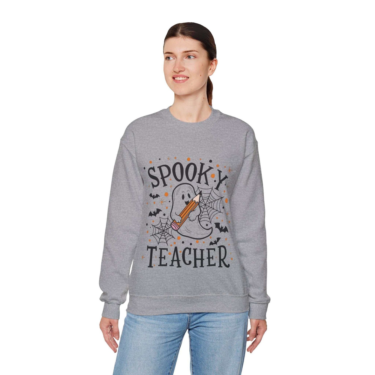 Spooky Teacher Crewneck Sweatshirt | Halloween Gift, Cozy Fall Apparel
