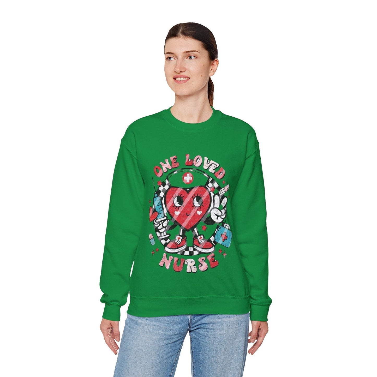 One Love Nurse Sweatshirt, Nurse Heart Loved Gift