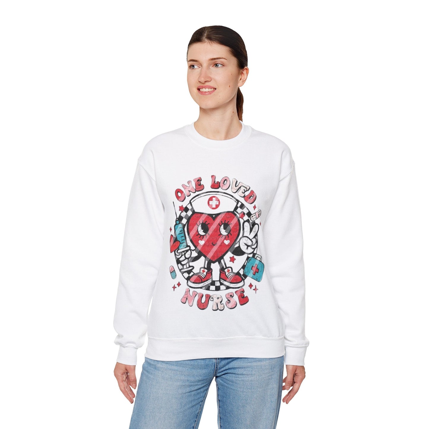 One Love Nurse Sweatshirt, Nurse Heart Loved Gift