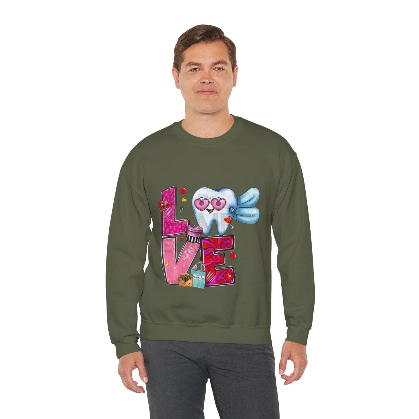 Love Dental Valentine Sweatshirt, Dental Hygienist Gift