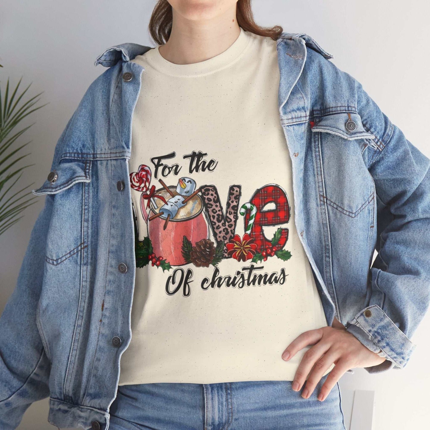 Cozy "For The Love Of Christmas" shirt with festive design, perfect holiday gift.