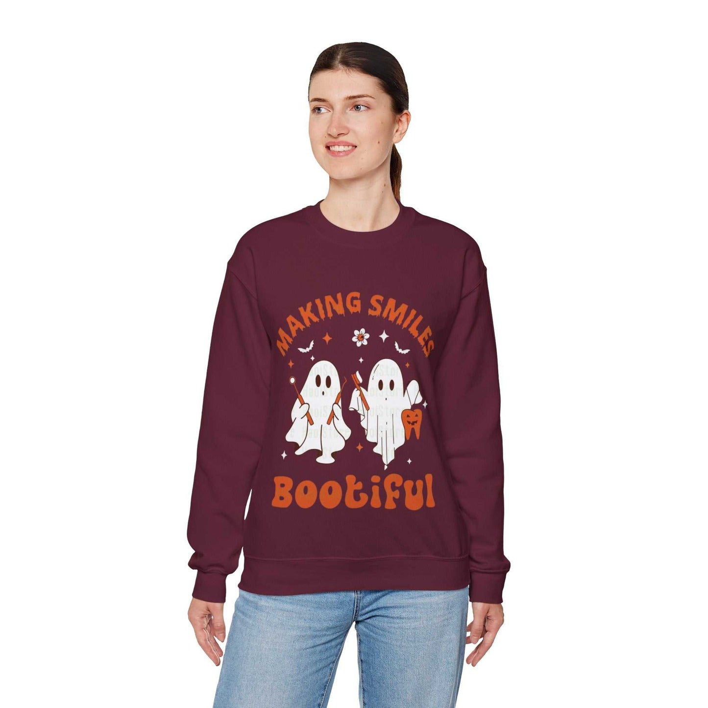 Ghostly Smiles Crewneck Sweatshirt, Cute Halloween Sweatshirt, Gift for Spooky Season