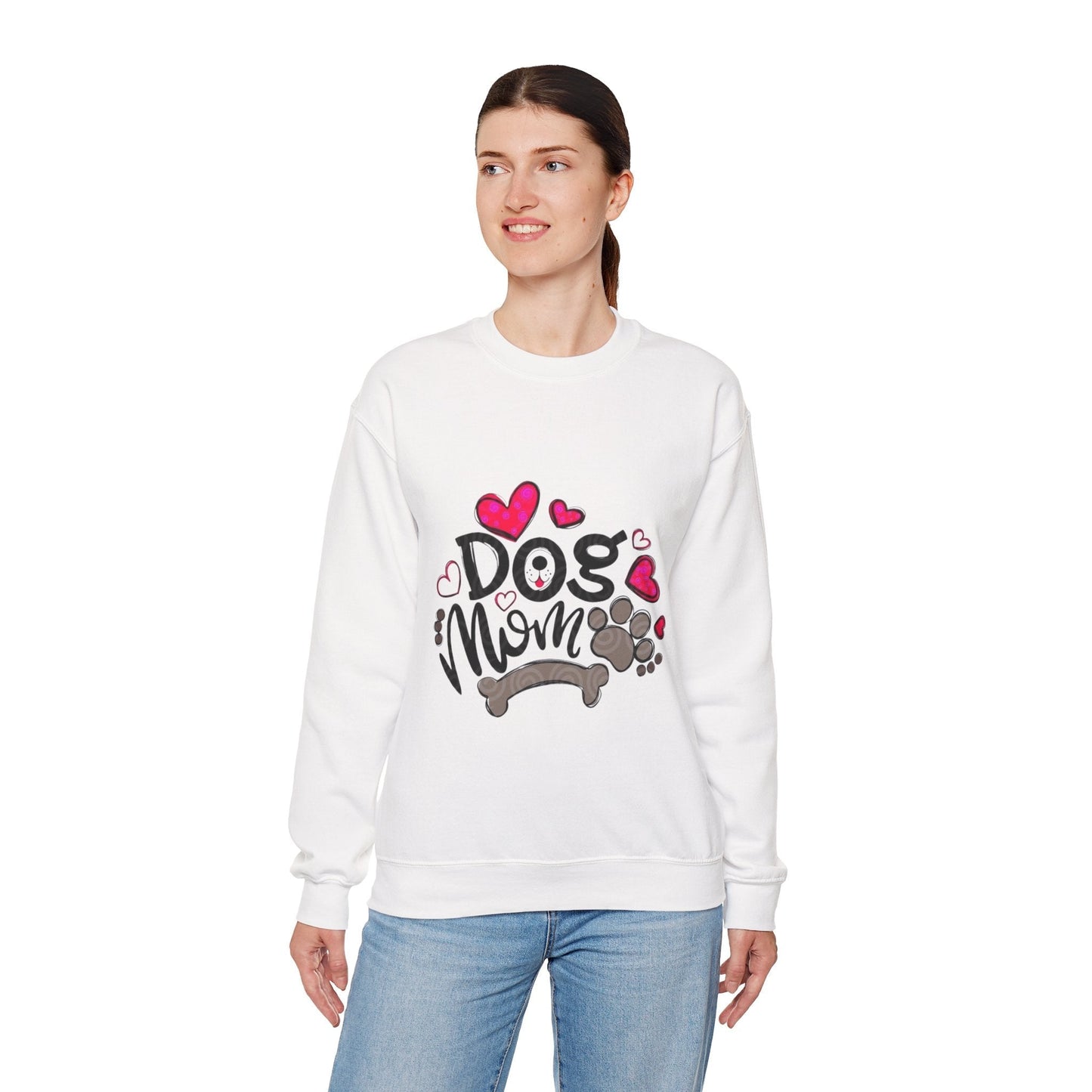 Dog Mom Love Crewneck Sweatshirt - Cozy Gift for Pet Owners