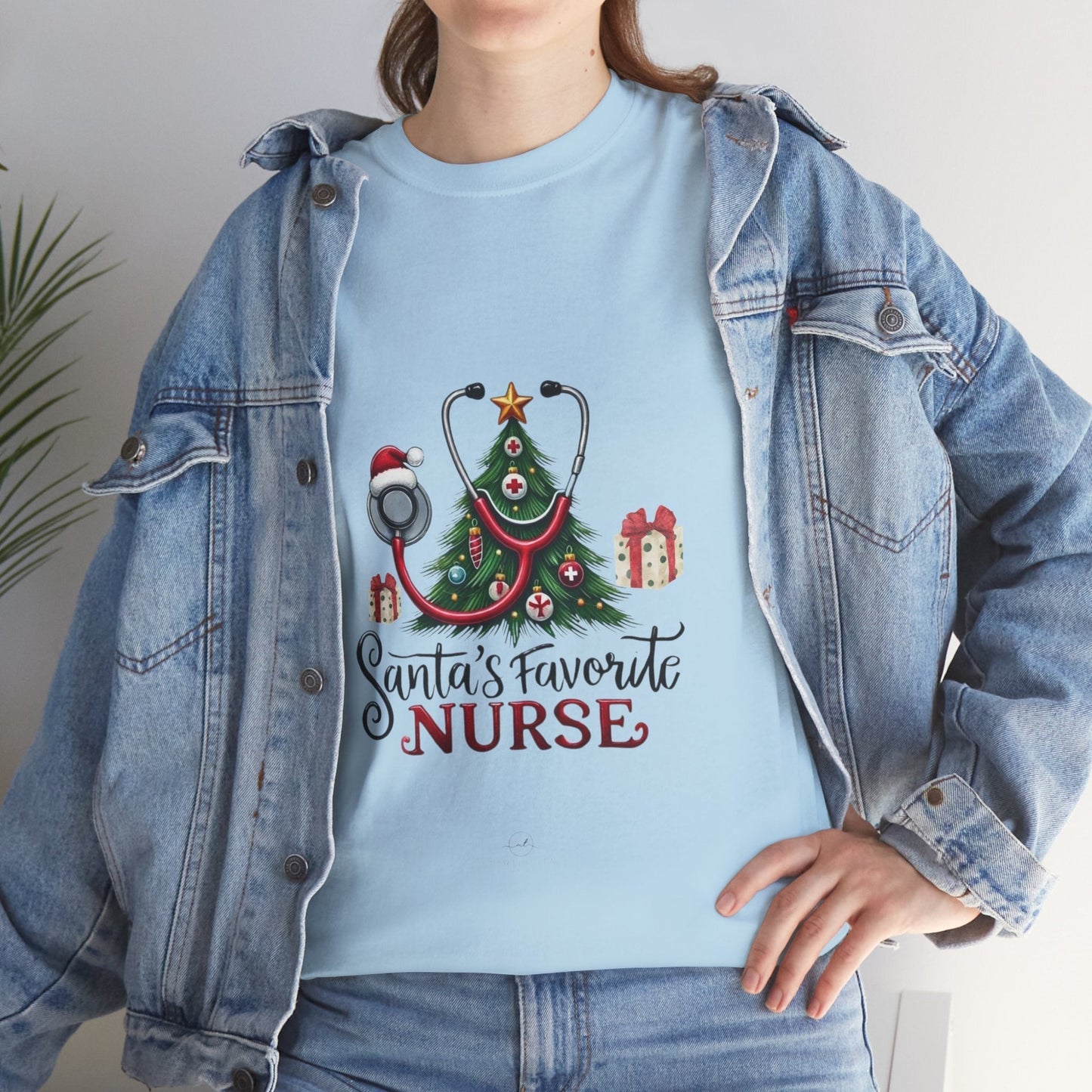 Santas Favorite Nurse Shirt - Christmas Gift, Festive Nursing Fashion