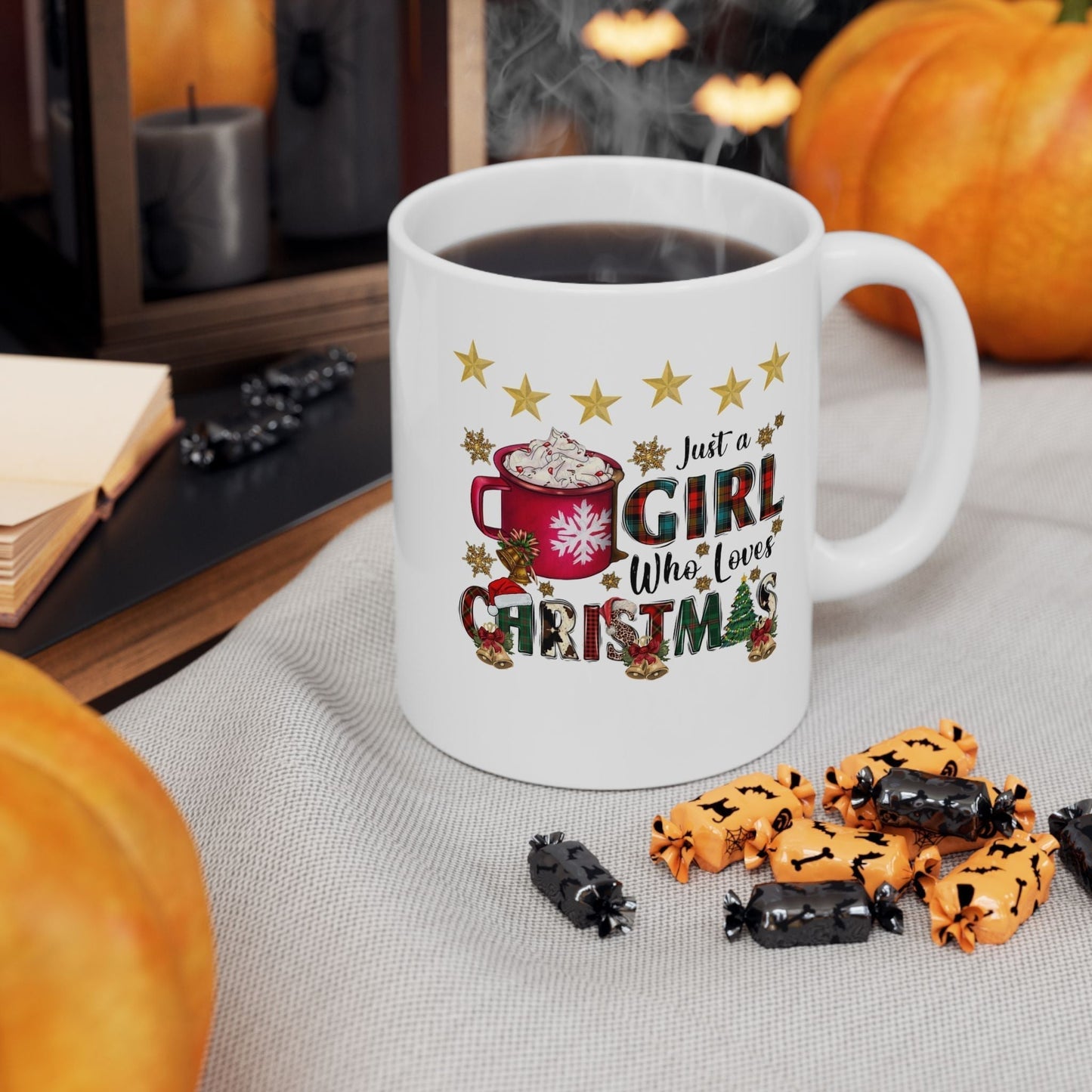 Just A Girl Who Loves Mugs – Cute Women’s Christmas Gift, Ceramic Coffee Cup