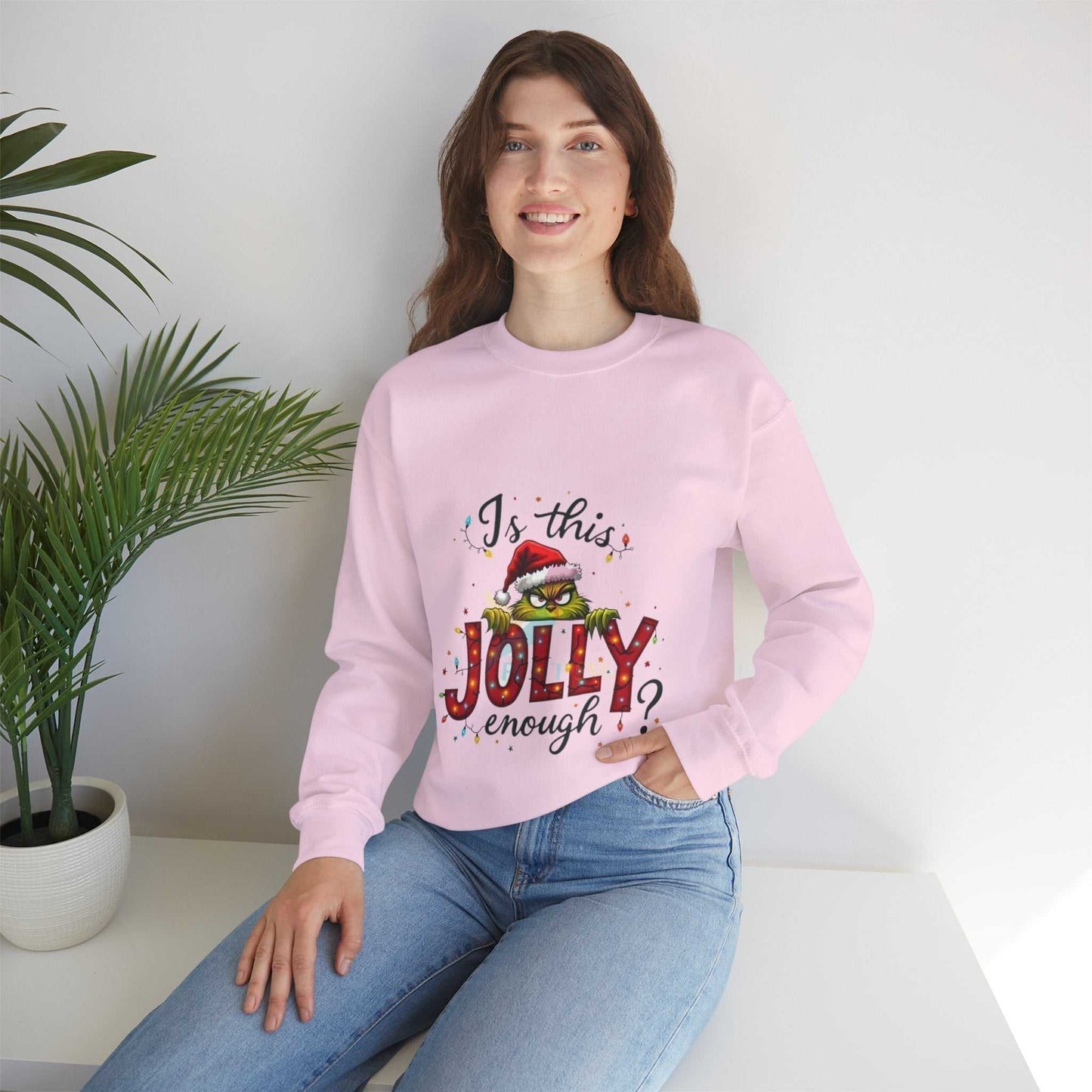 Christmas Grinch SweatshirtIs, This Jolly Enough? – Funny Holiday Pullover