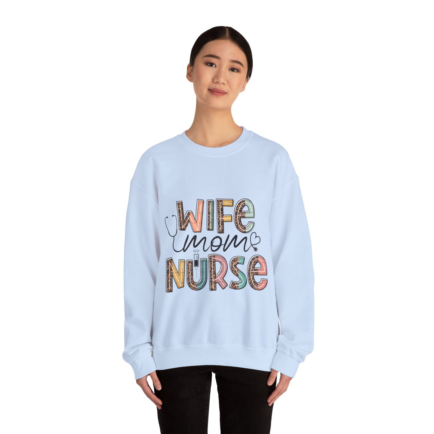 Wife Mom Nurse Sweatshirt - Cozy Unisex Crewneck for Healthcare Heroes