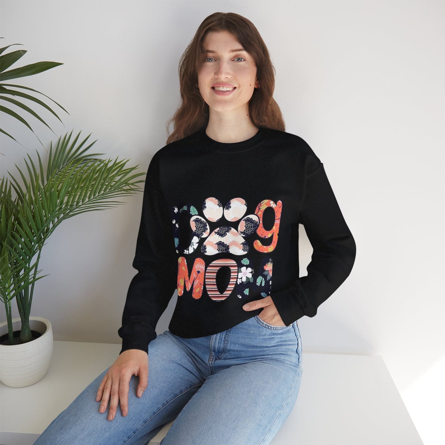 Floral Dog Mom Sweatshirt - Cozy Unisex Crewneck for Pet Lovers