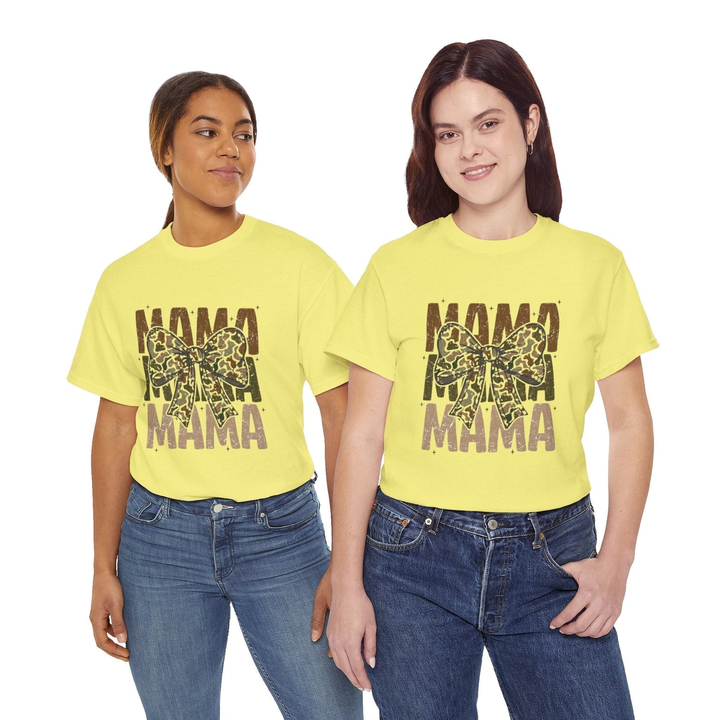 Mama Camo Bow Unisex Tee Unisex Heavy Cotton Tee, Gift for Mom