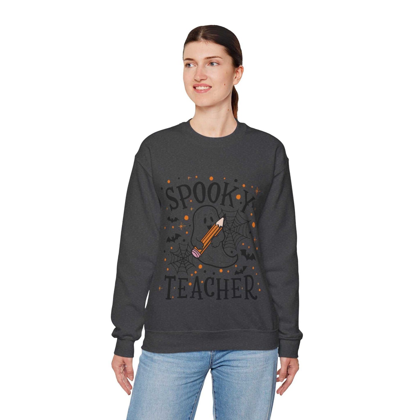 Spooky Teacher Crewneck Sweatshirt | Halloween Gift, Cozy Fall Apparel