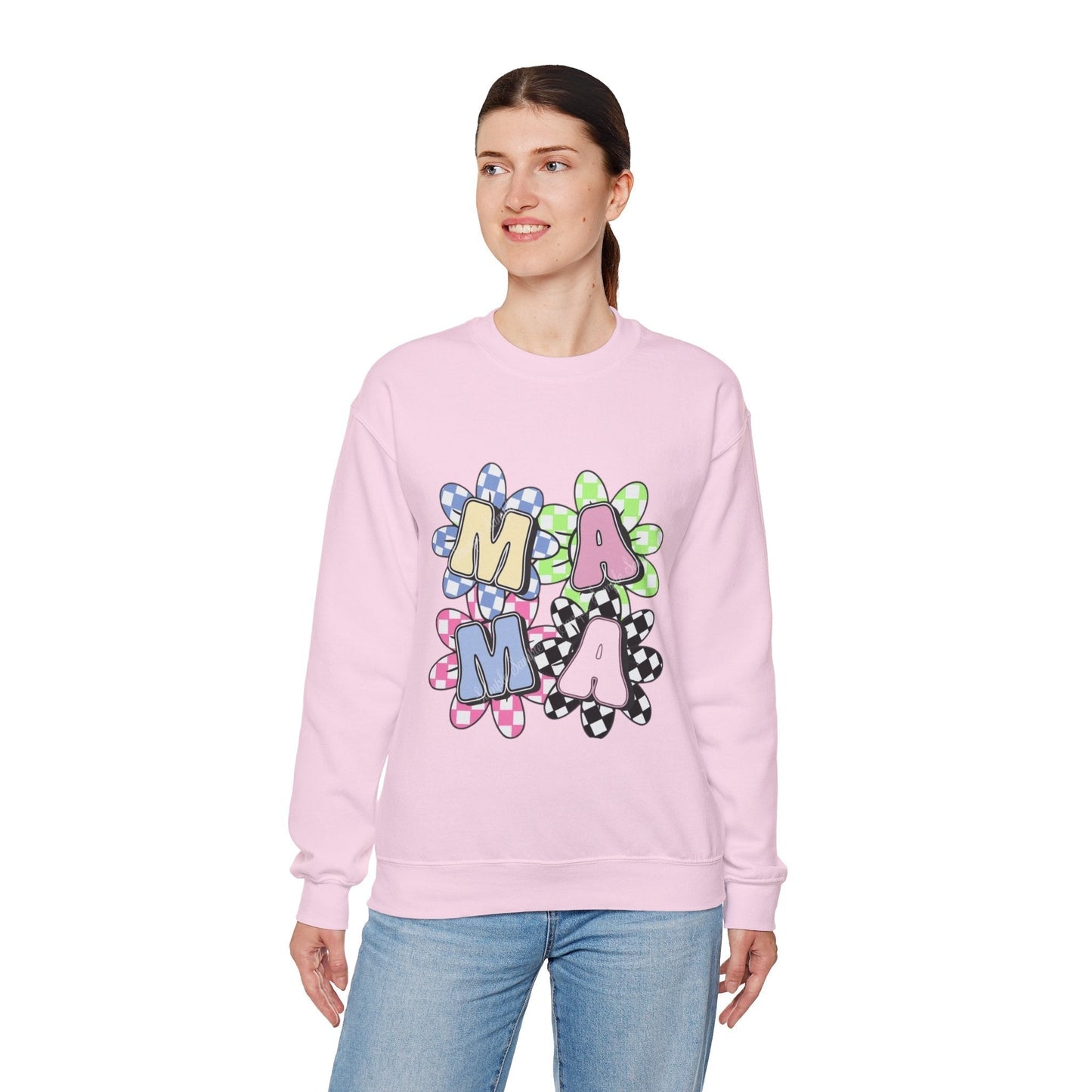 Colorful Floral MAMA Crewneck Sweatshirt for Moms, Gift for Mom