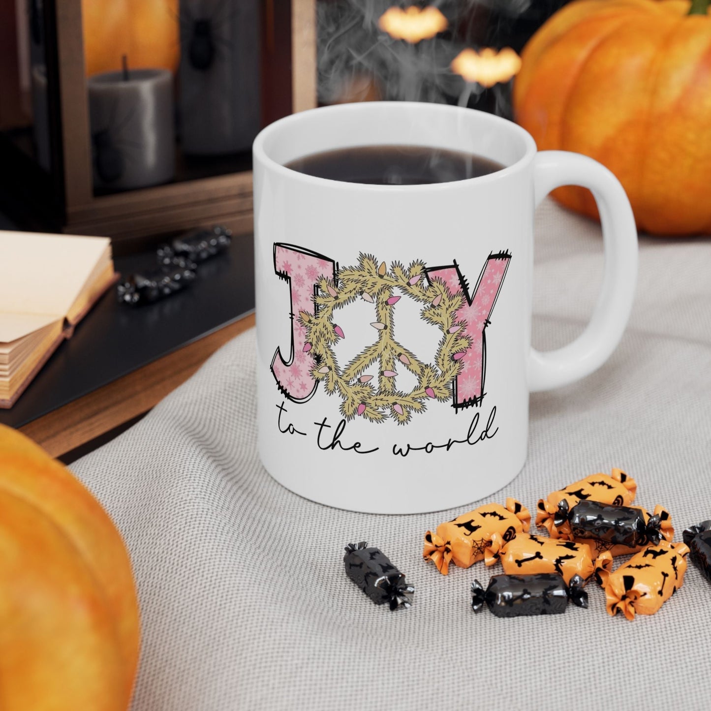 Joy to the World Mugs - Festive Christmas Coffee & Tea Mug, Holiday Gift