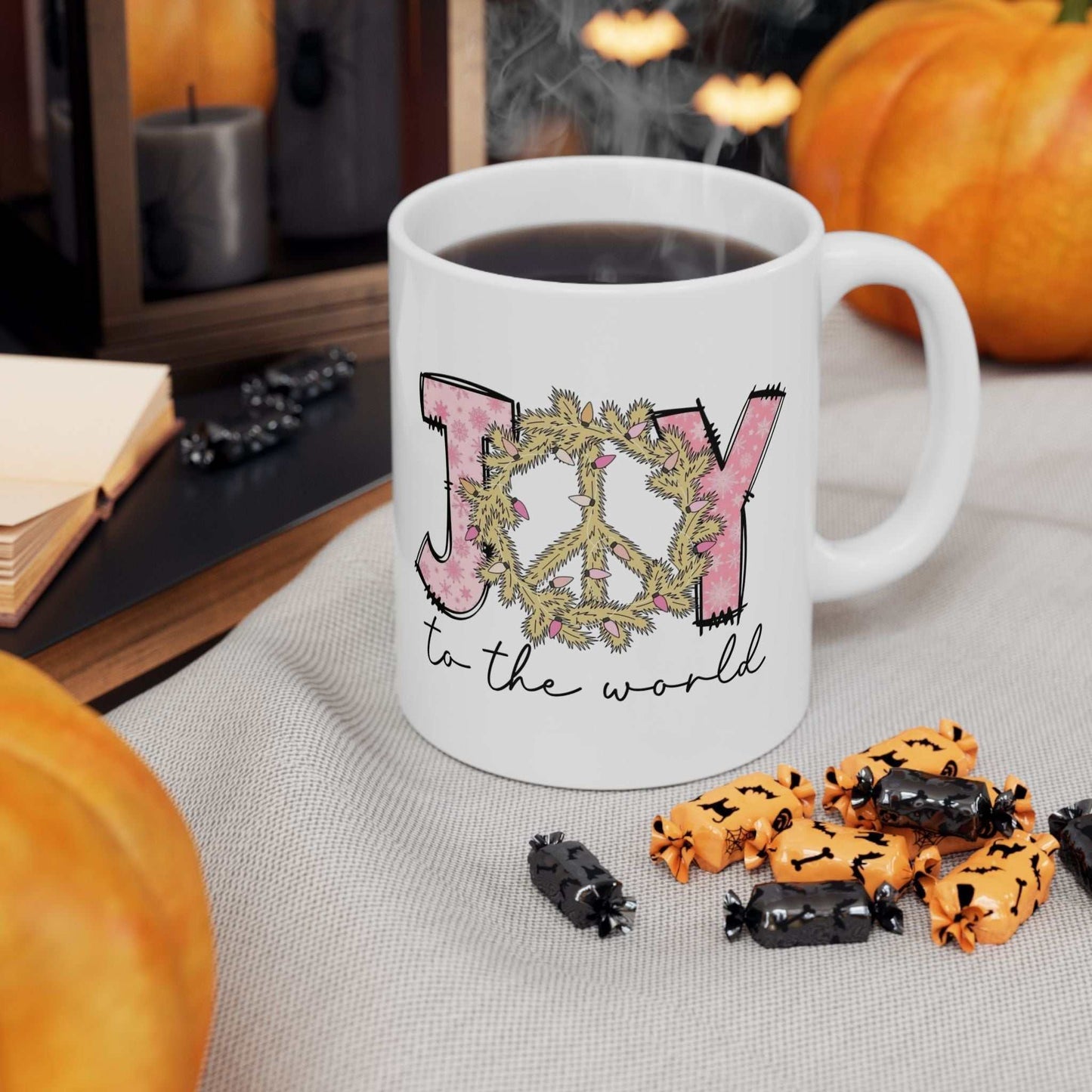 Joy to the World Mugs - Festive Christmas Coffee & Tea Mug, Holiday Gift