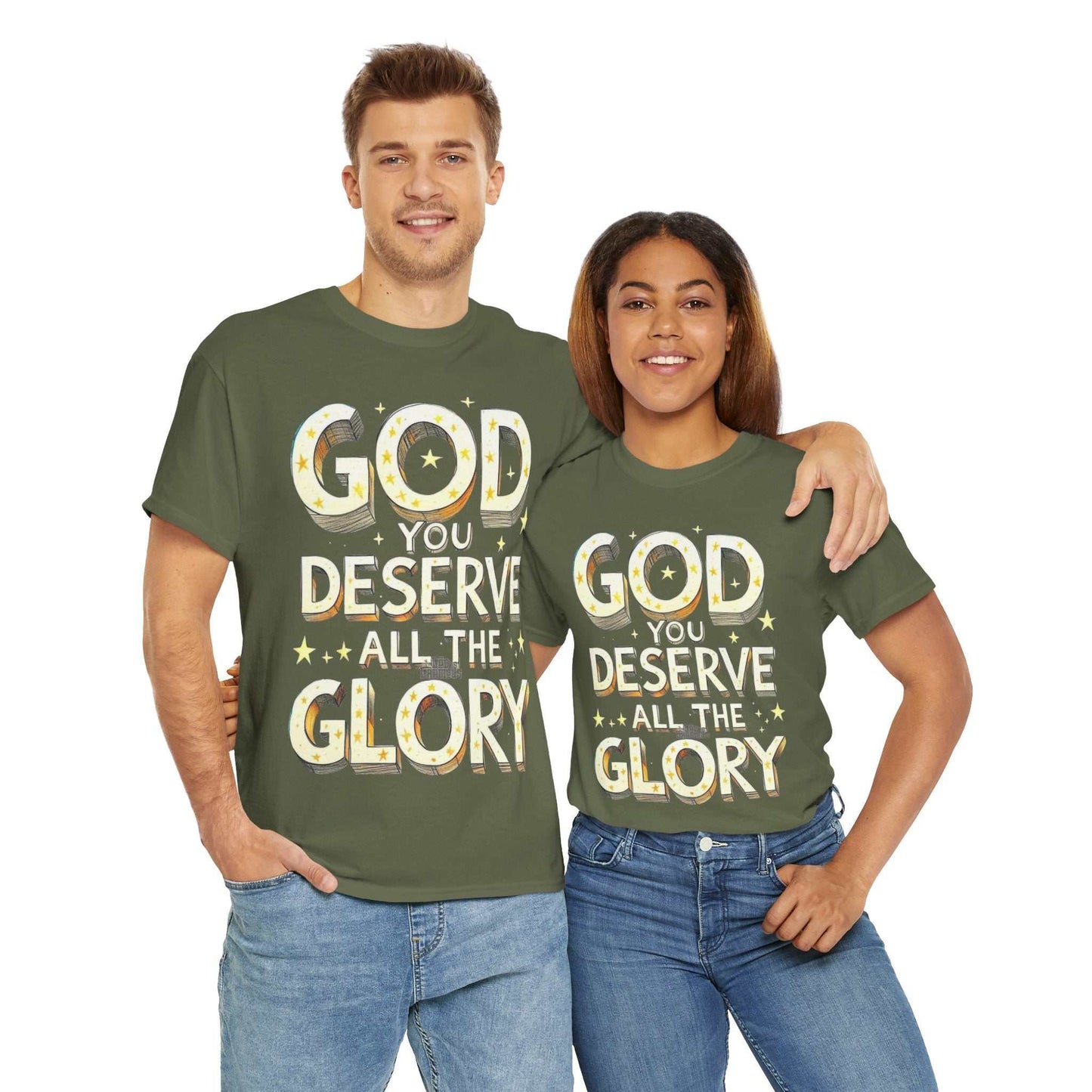 Faith-Inspired Cotton Tee, God Deserves All the Glory Shirt, Gift for Believers