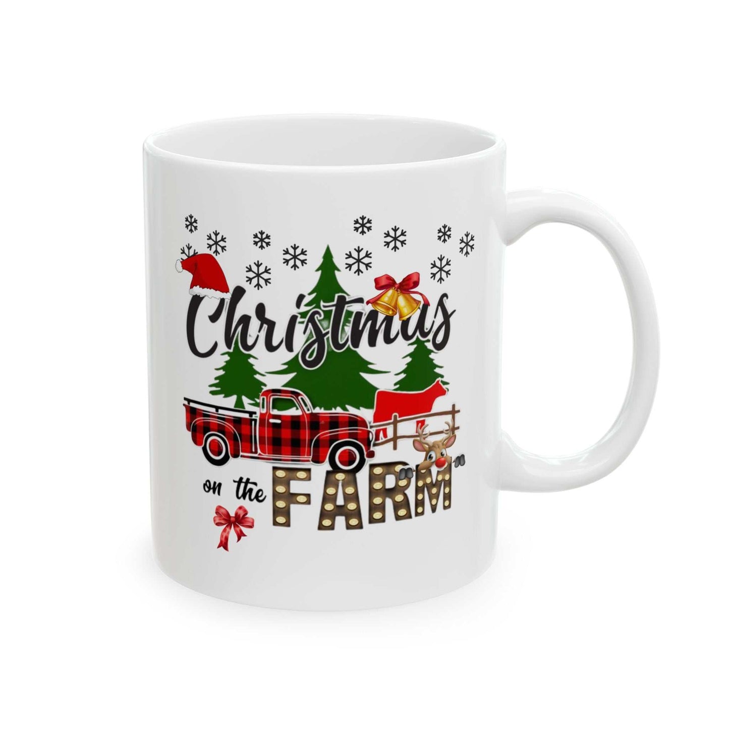 Christmas on the Farm Mugs, Christmas Tree Gift