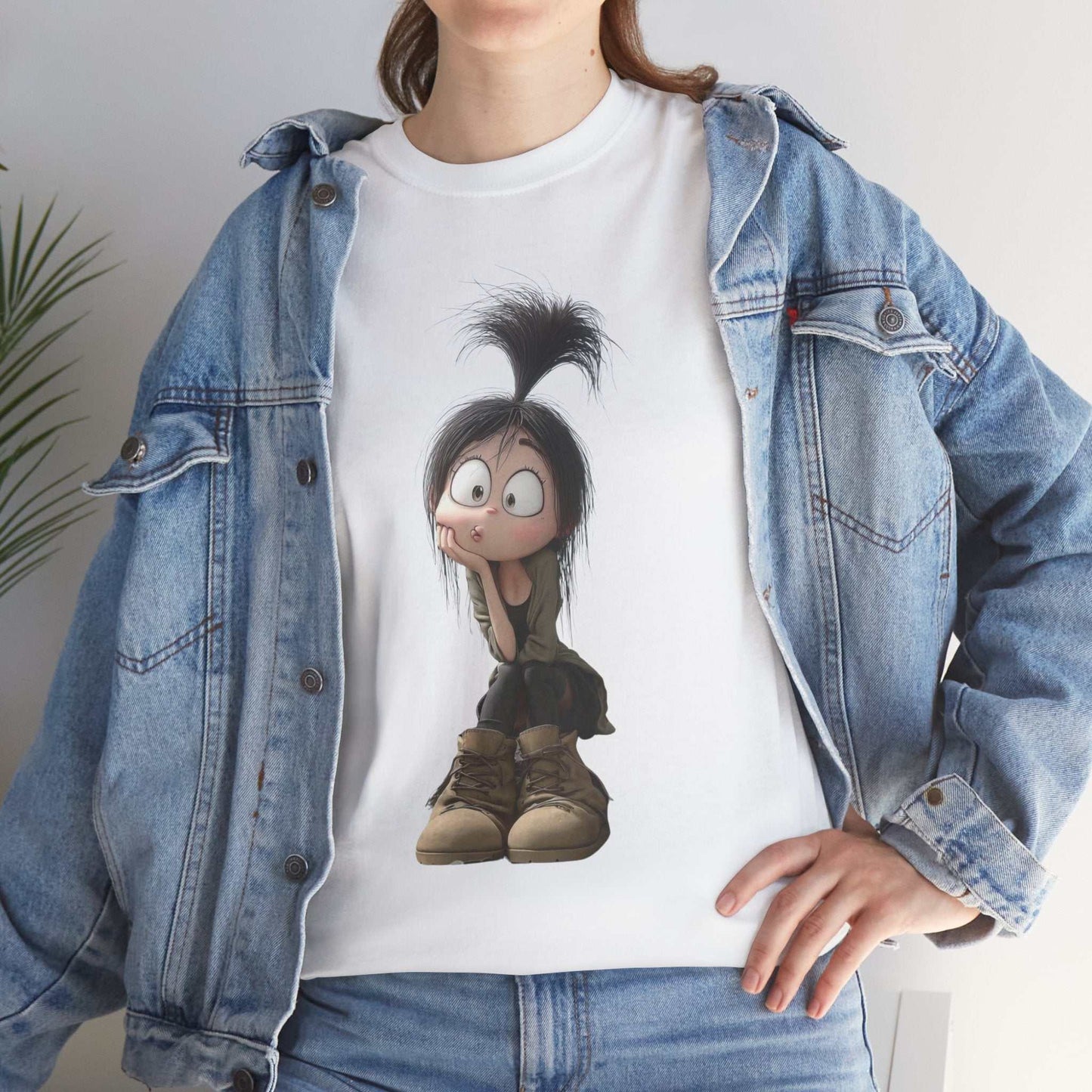 Whimsical Cartoon Character Tee, Fun Unisex Cotton Shirt Graphic Tee, Gift for Kids