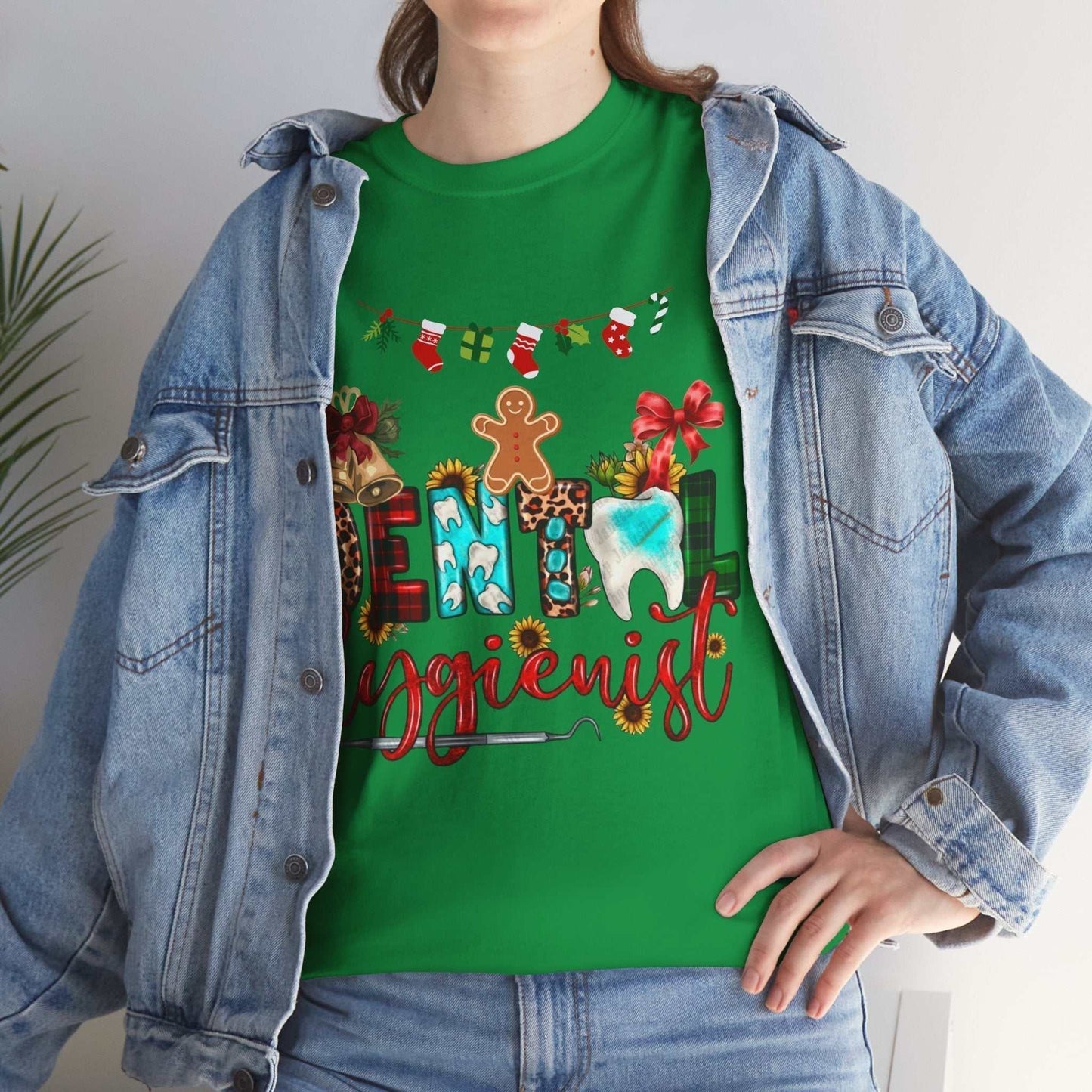 Christmas Dental Hygienist Shirt with festive design, perfect dentist gift.