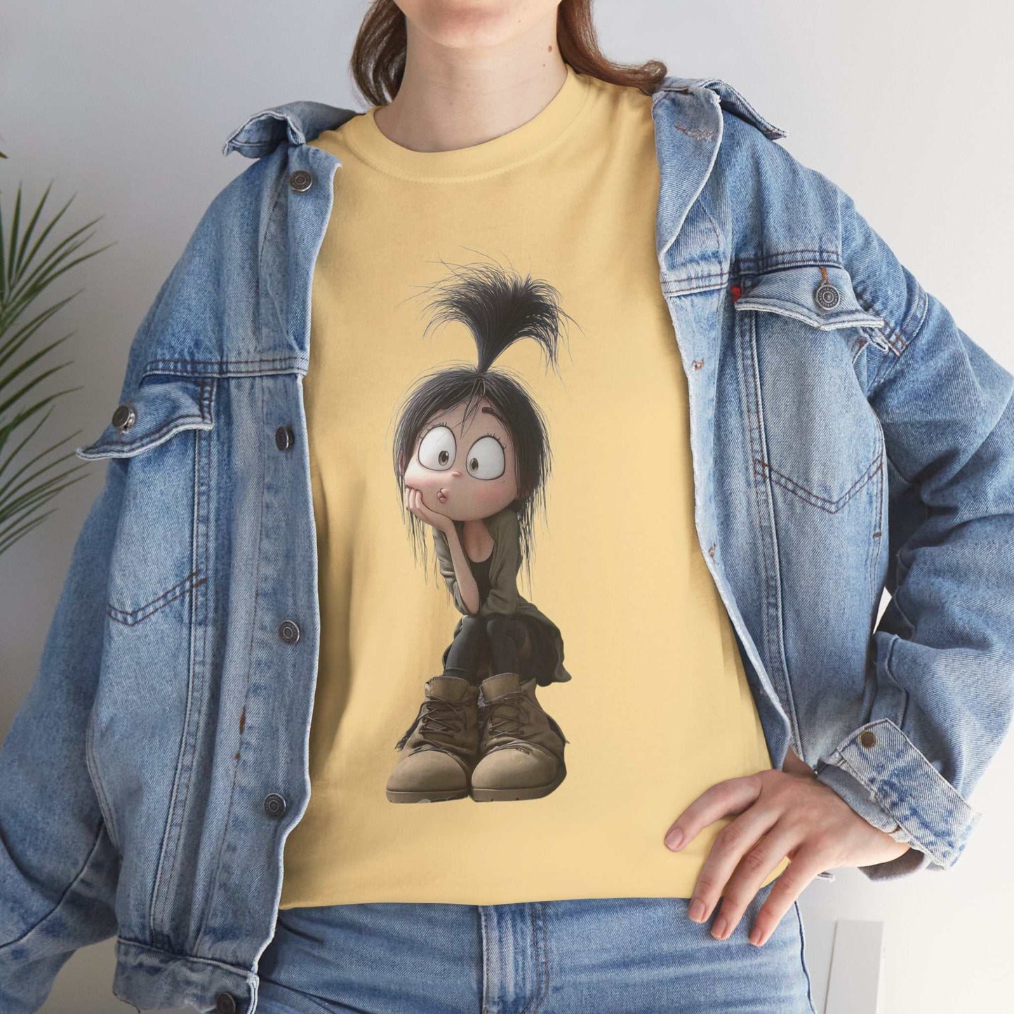 Whimsical Cartoon Character Tee, Fun Unisex Cotton Shirt Graphic Tee, Gift for Kids