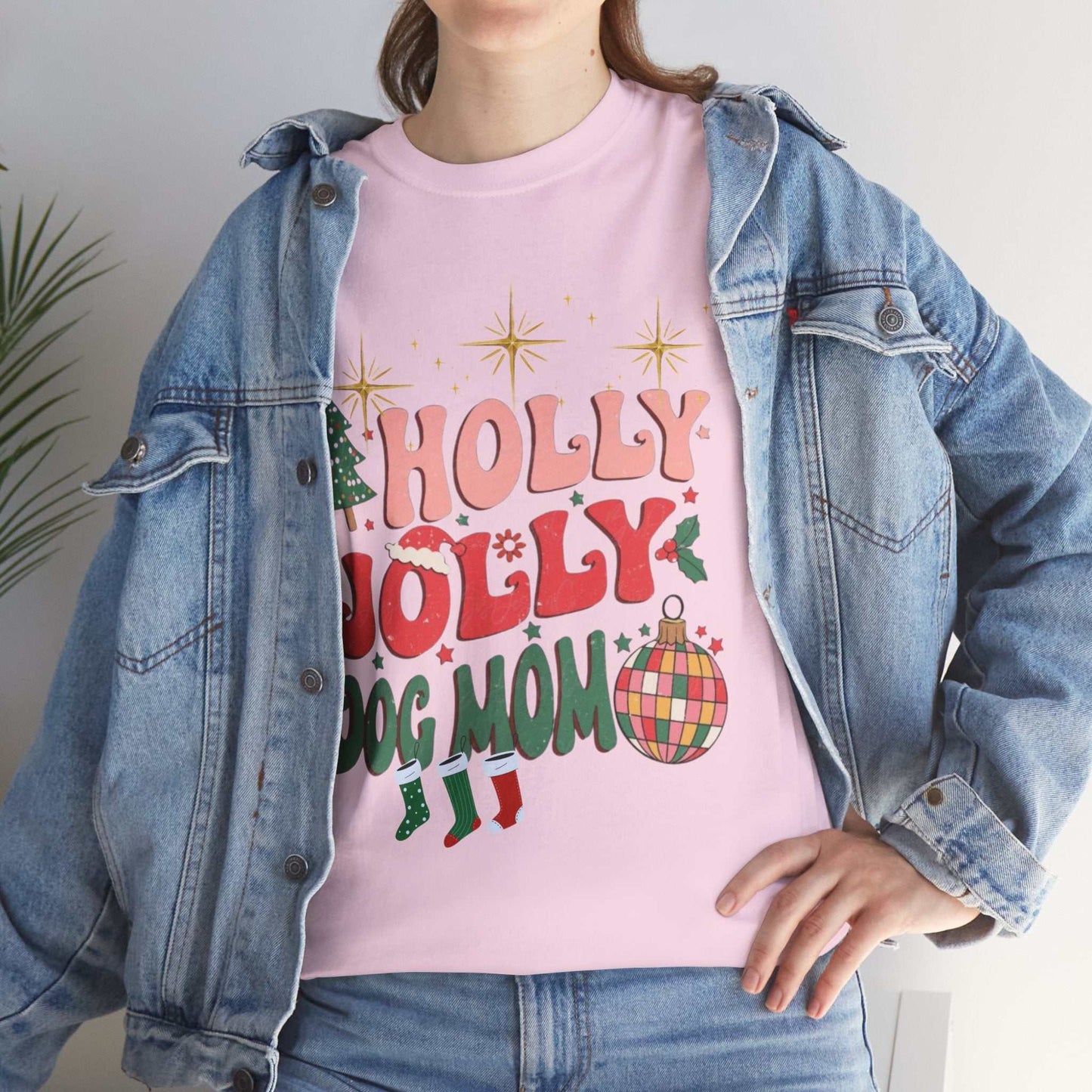 Retro Christmas Shirt, Holly Jolly Dog Mom Gift