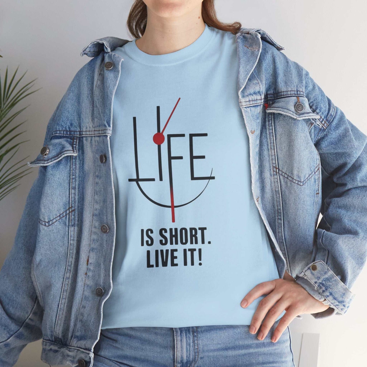 Life is Short, Live It! Unisex Heavy Cotton Tee - Motivational Shirt, Gift for Friends