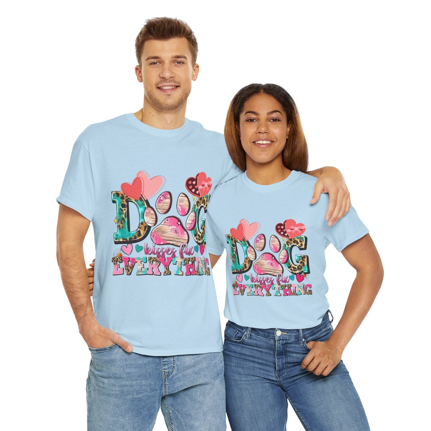 Dog Kisses Fix Everything T-Shirt, Gift For Mom Dog Lovers