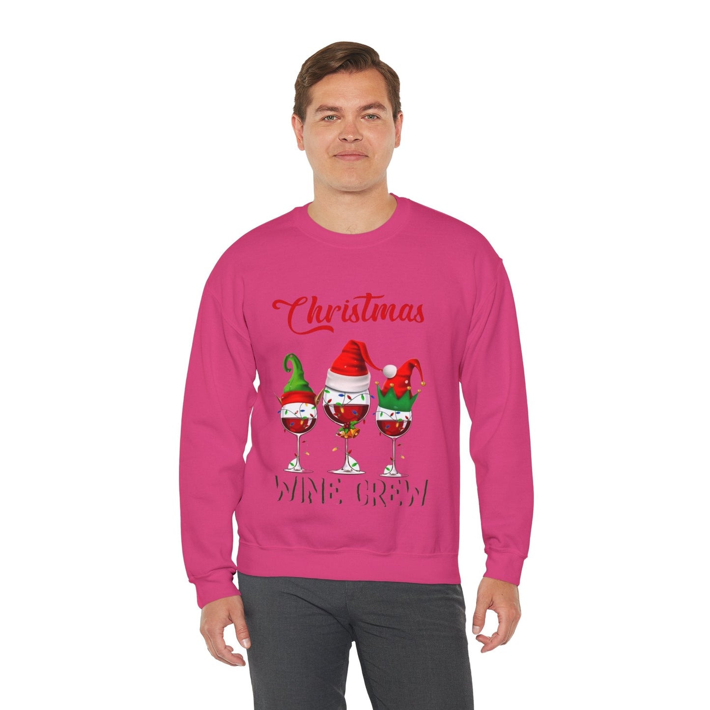 Christmas Wine Crew Sweatshirt, Gift for Wine Lover