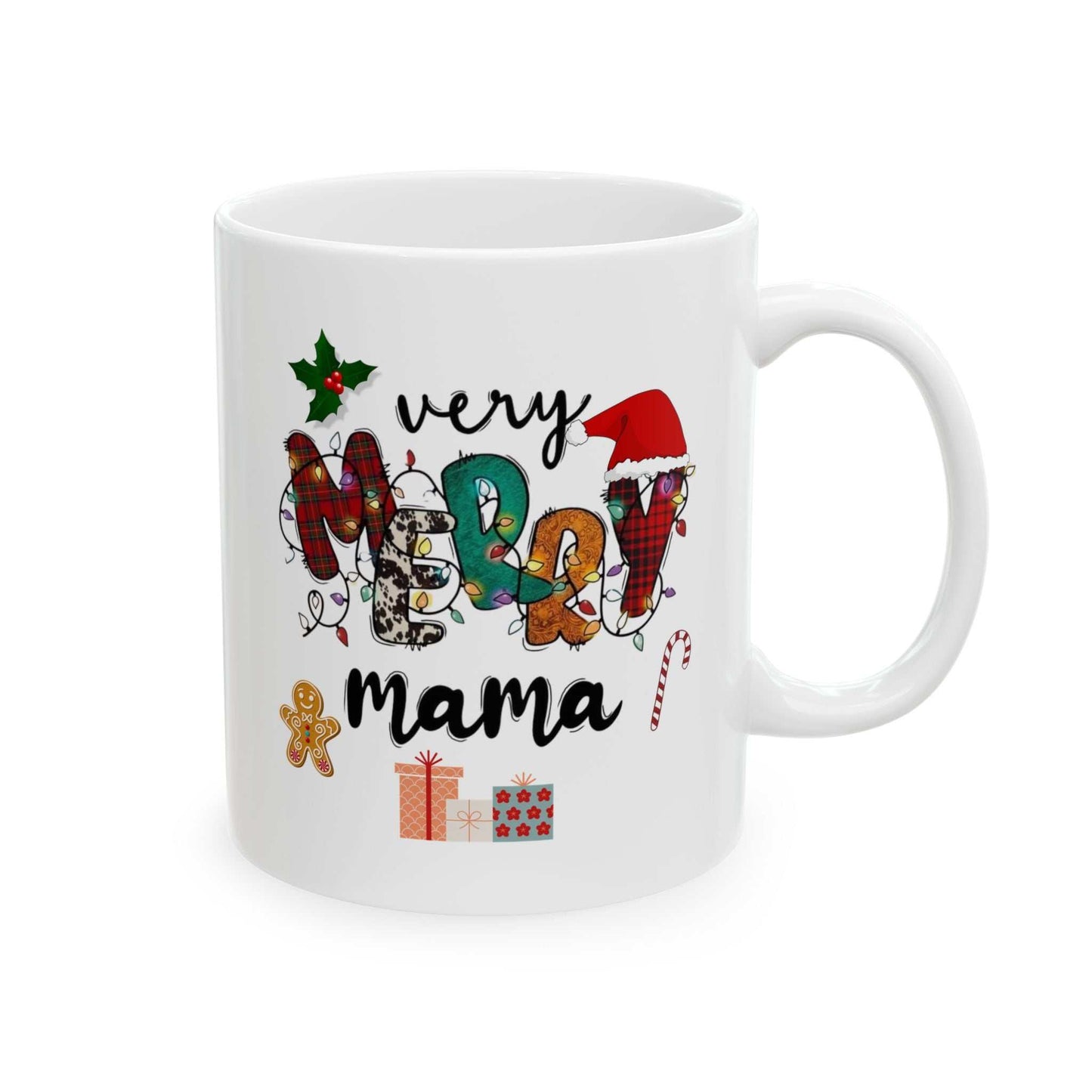 Very Merry Mama Christmas Mugs, Family Matching Gift
