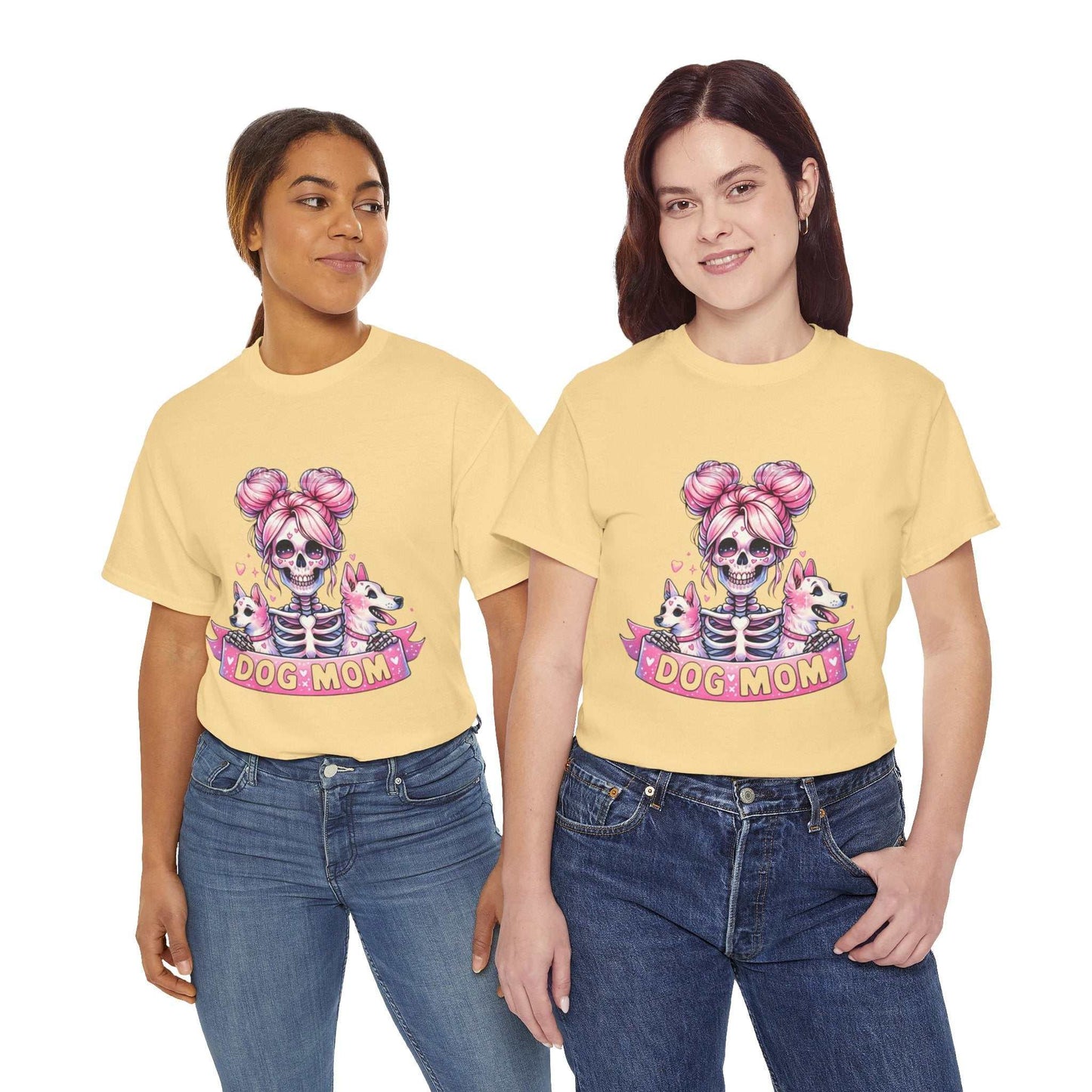 Dog Mom Halloween Shirt with cute skeleton design for spooky season.
