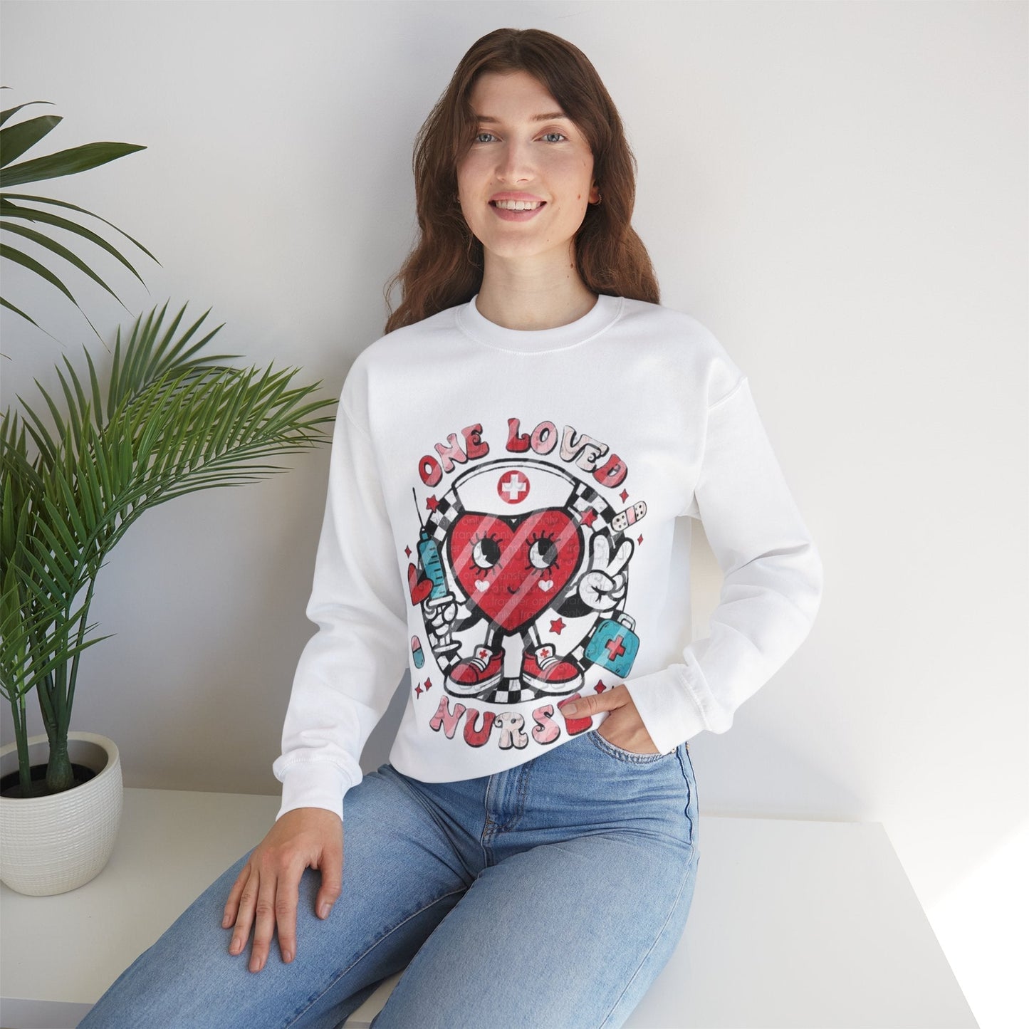 One Love Nurse Sweatshirt, Nurse Heart Loved Gift