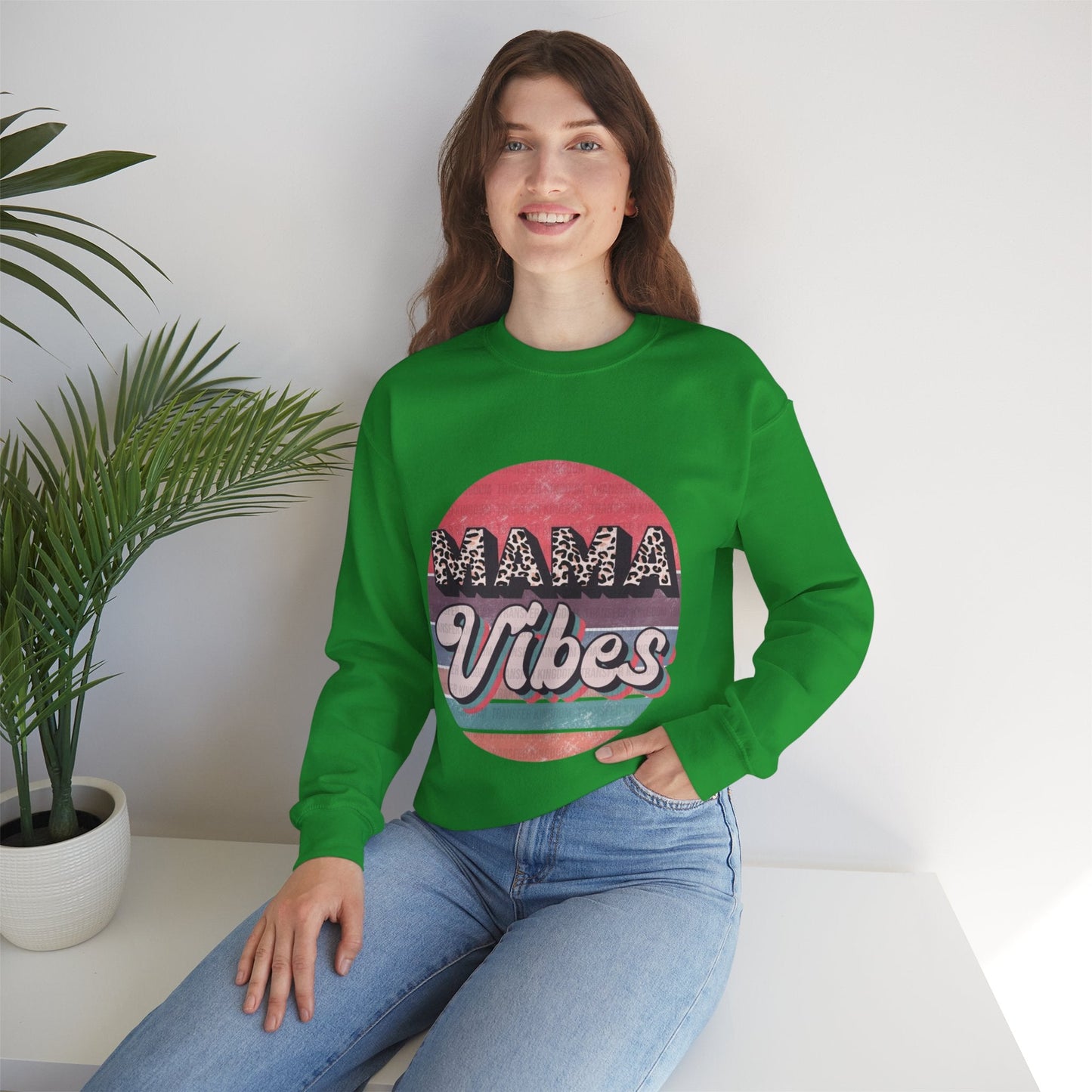 Mama Vibes Unisex Crewneck Sweatshirt - Trendy and Comfortable