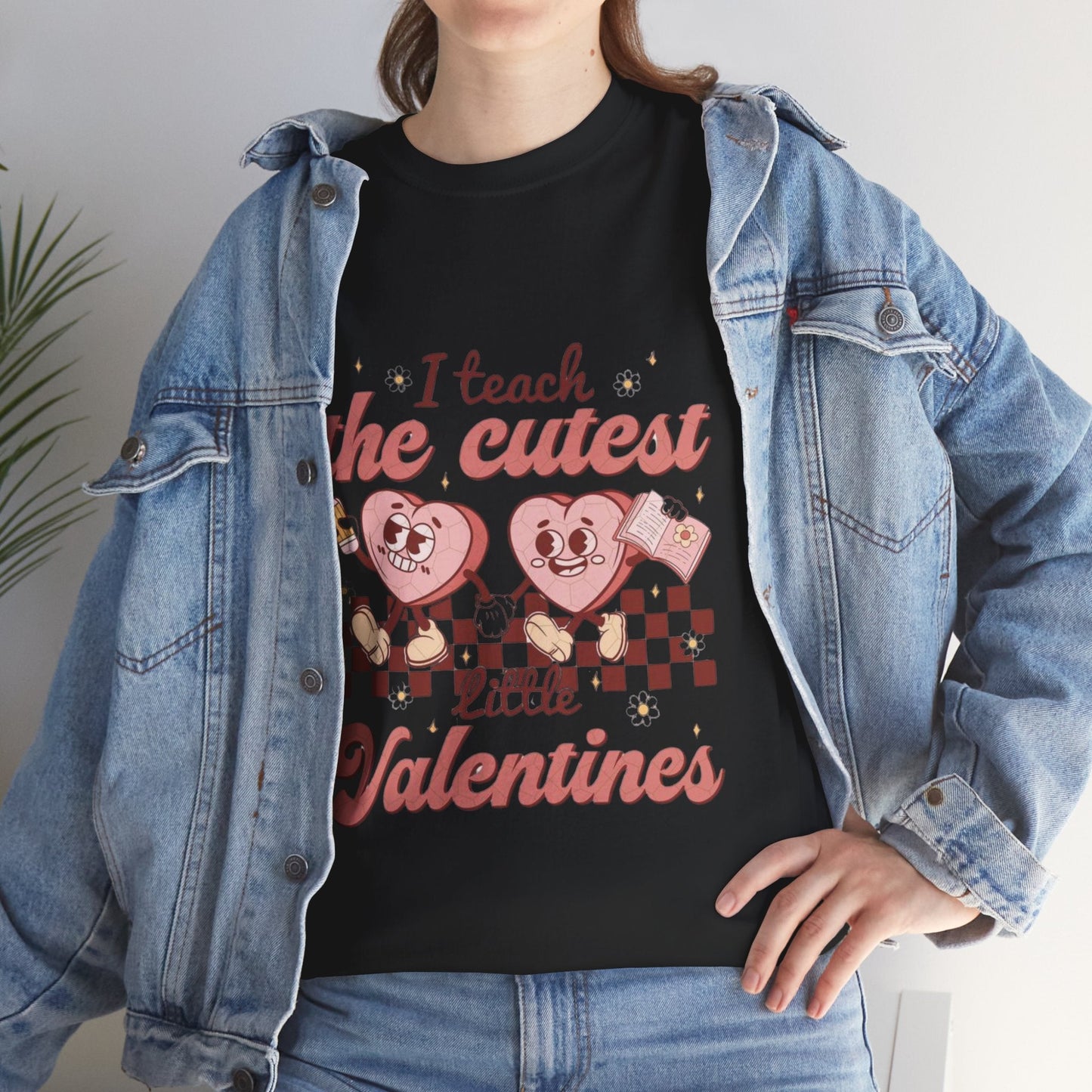 I Teach The Cutest Little Valentines T-Shirt, Retro Heart Love Gift