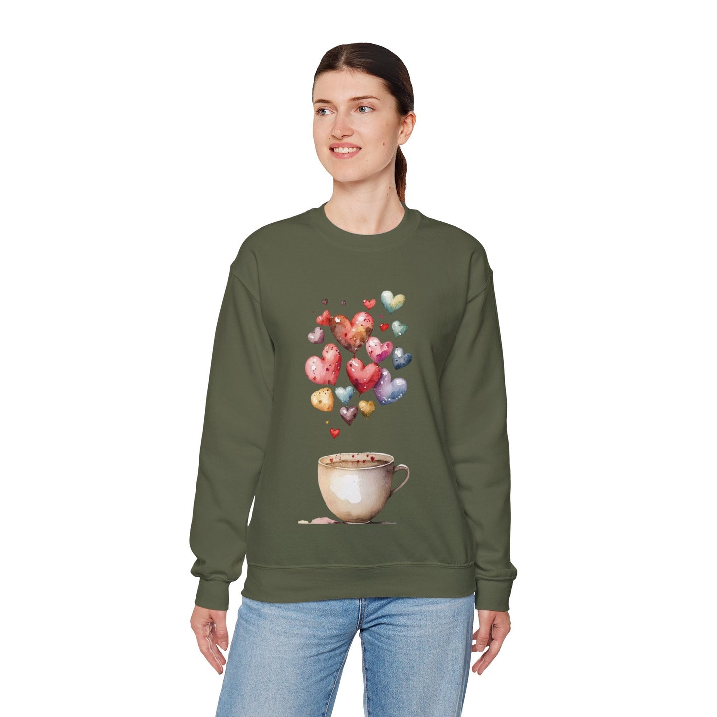 Coffee Is My Valentine Sweatshirt, Cup Coffee Hearts Lover Gift