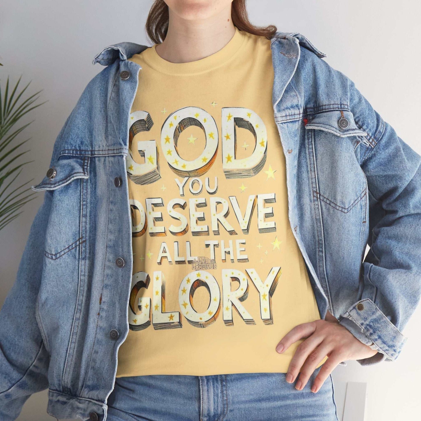 Faith-Inspired Cotton Tee, God Deserves All the Glory Shirt, Gift for Believers
