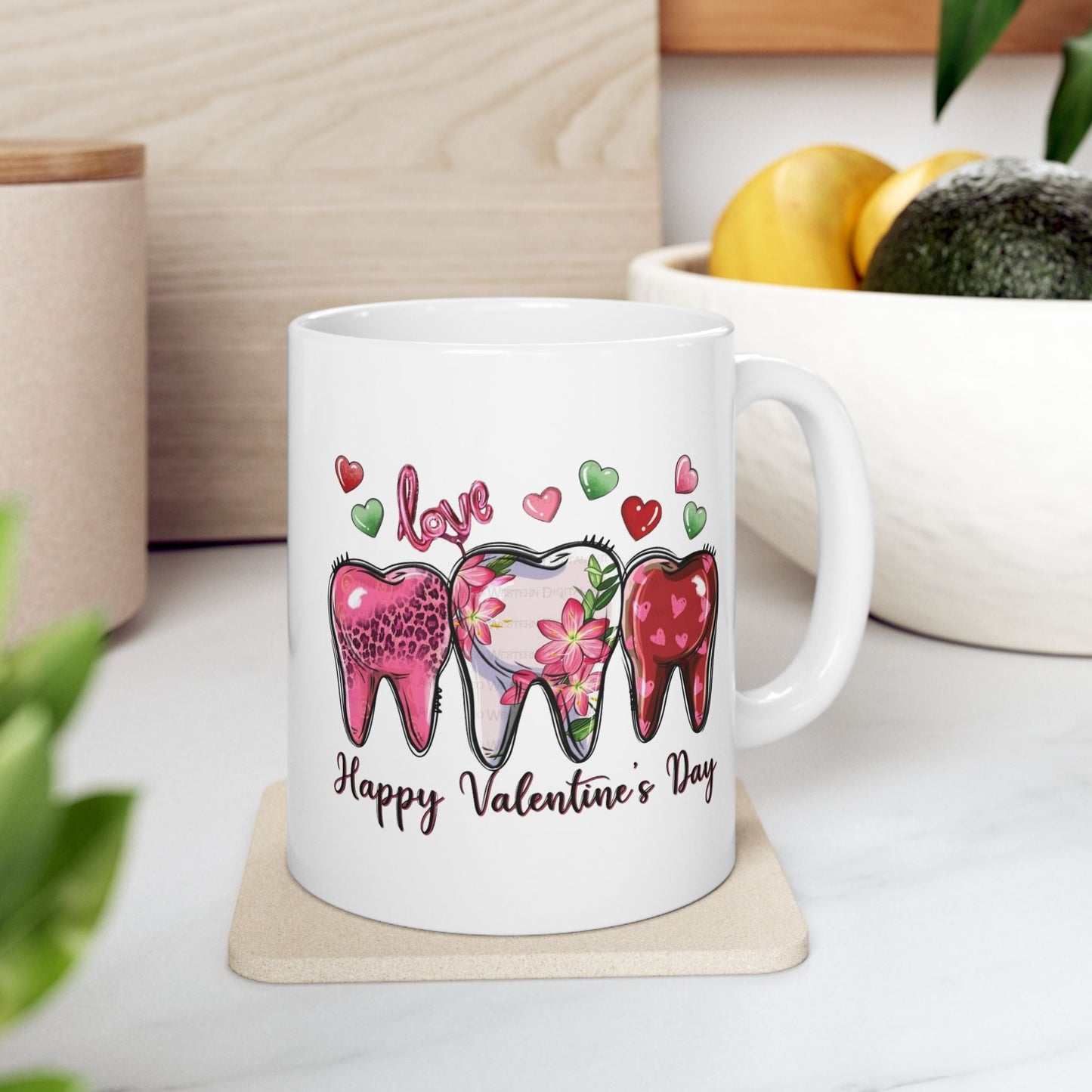 Dental Love Happy Valentines Day Mugs, Dental Hygienist Gift
