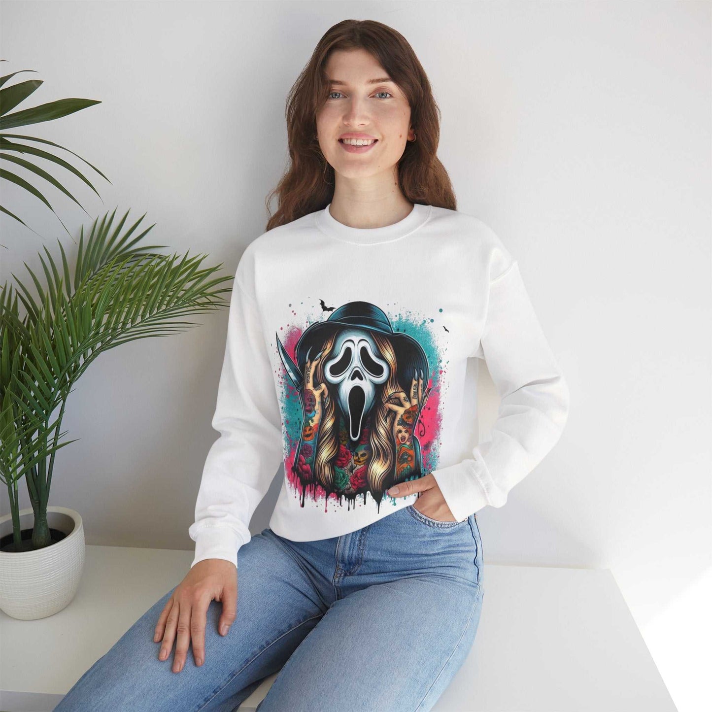 Scream Art Crewneck Sweatshirt, Horror Sweatshirt, Vintage Style Gift