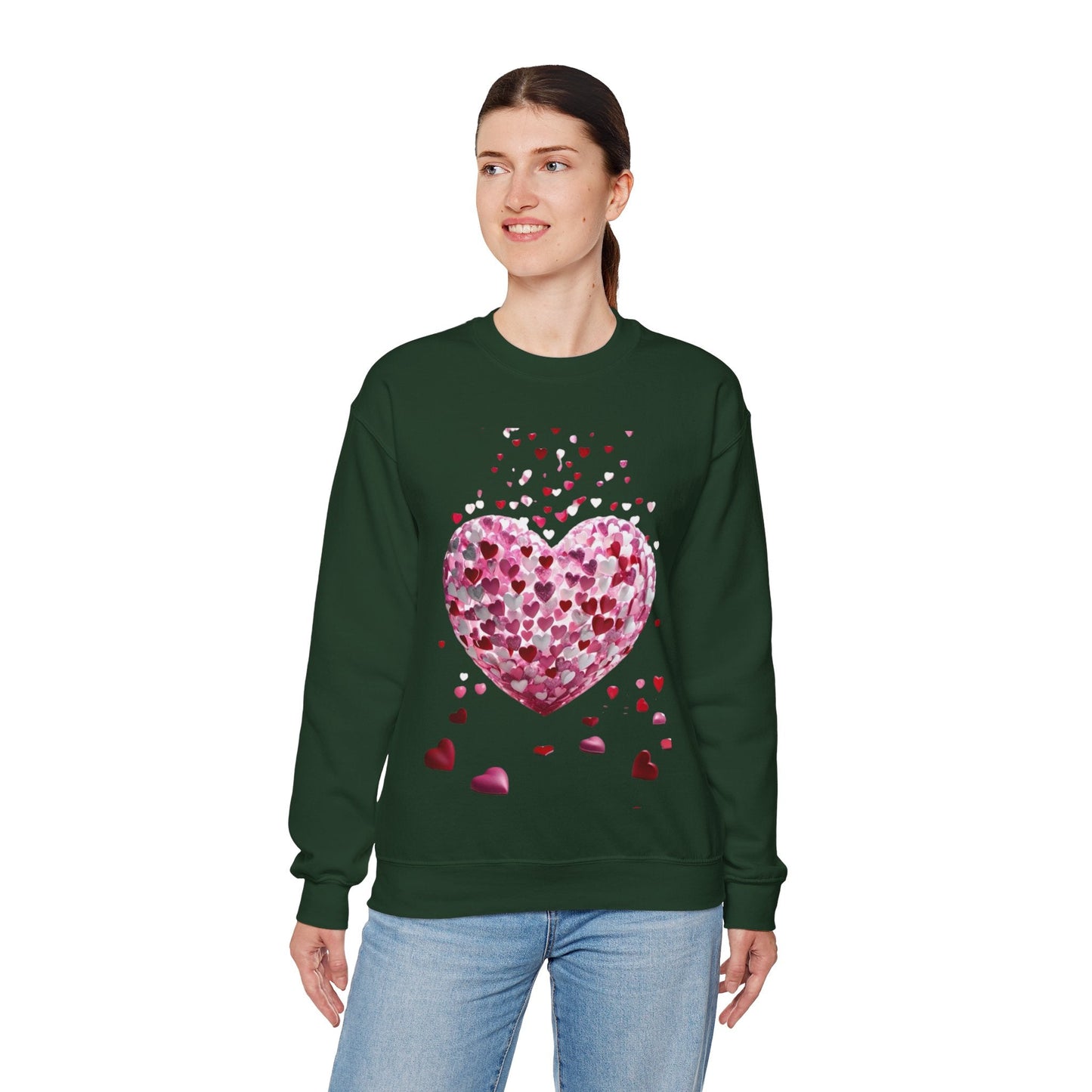 3D Hearts Valentines Day Sweatshirt, Red Hearts T-shirt Gift