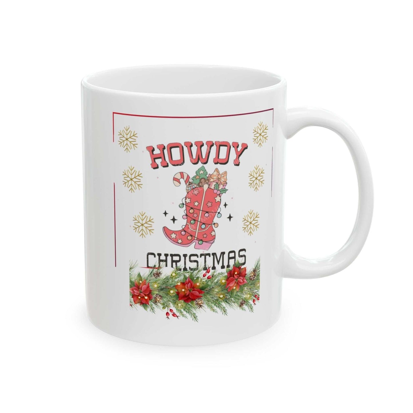 Howdy Christmas Mugs, Cowboy Christmas Gift