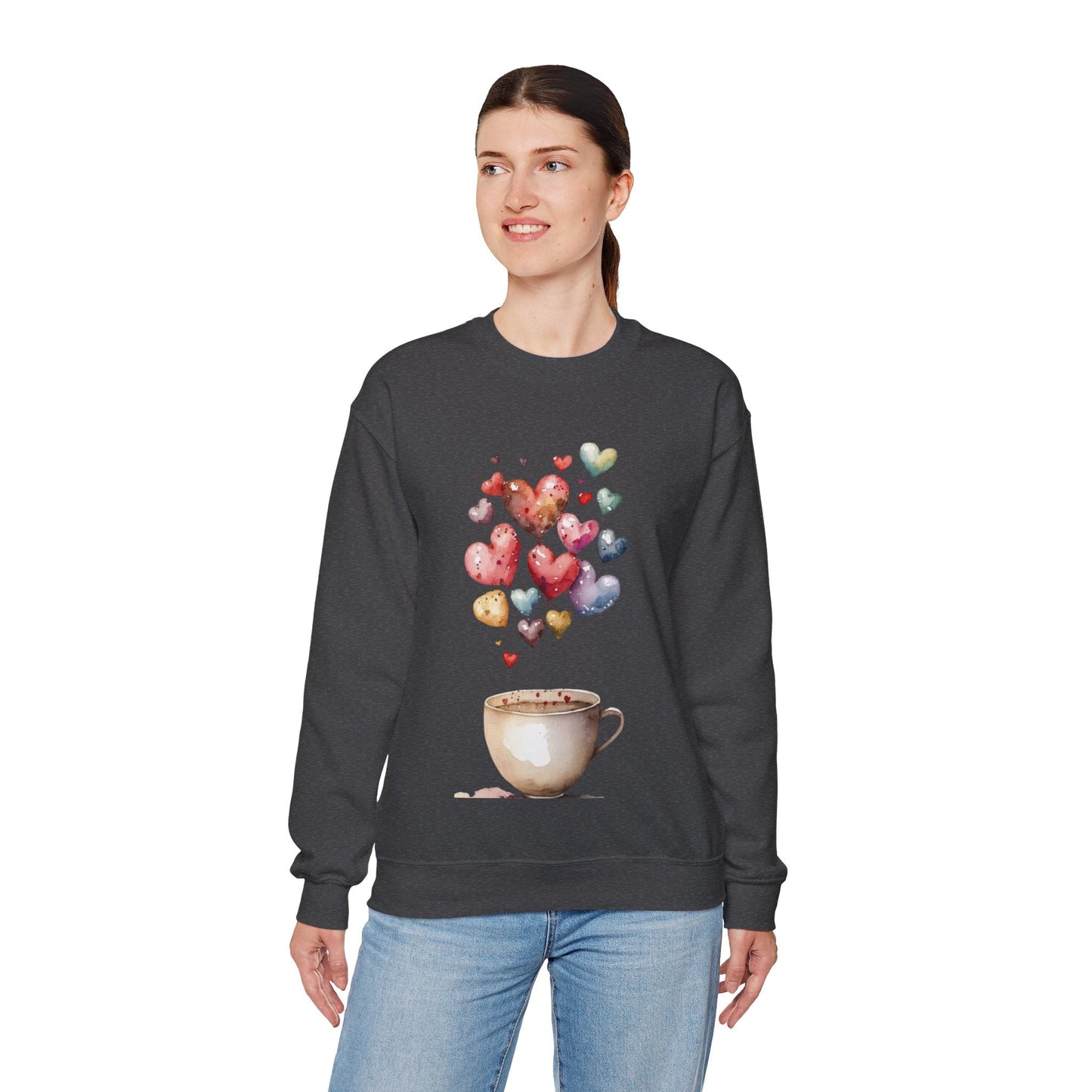 Coffee Is My Valentine Sweatshirt, Cup Coffee Hearts Lover Gift