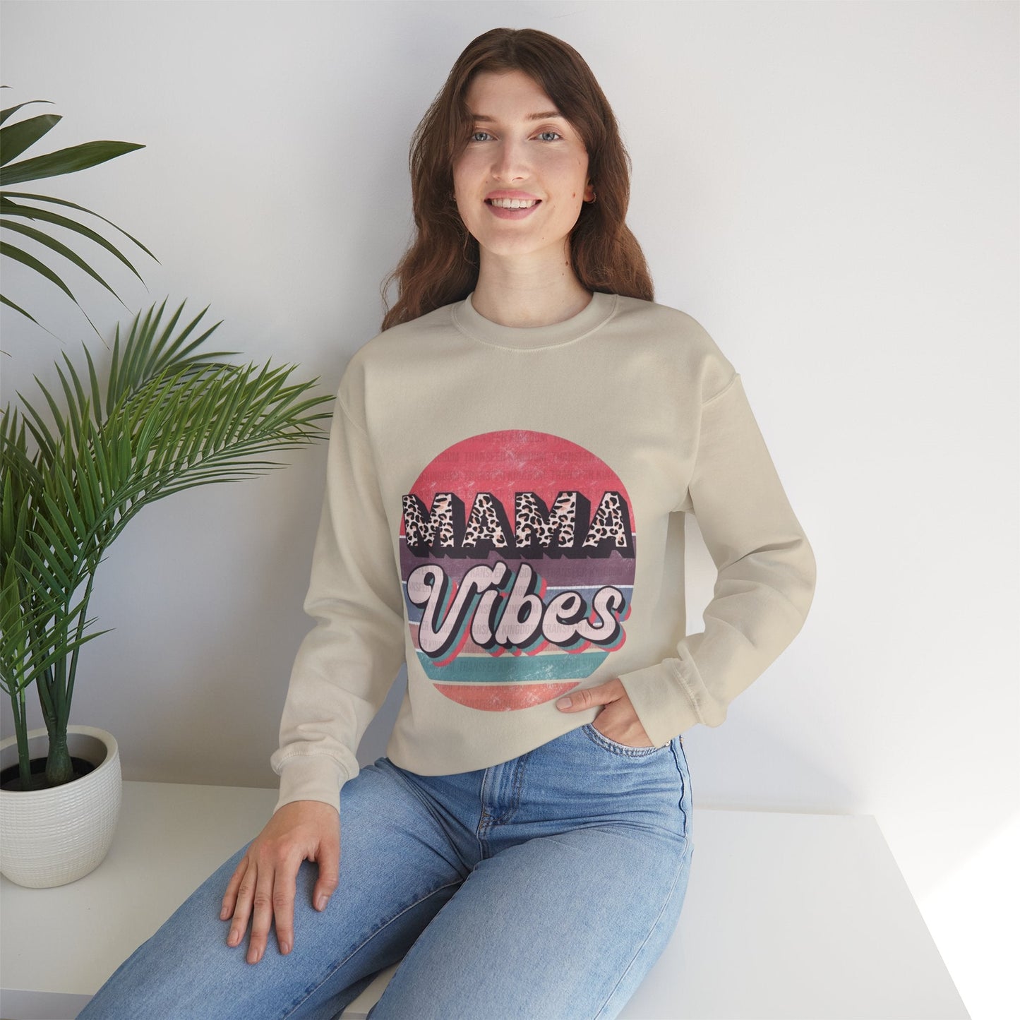 Mama Vibes Unisex Crewneck Sweatshirt - Trendy and Comfortable